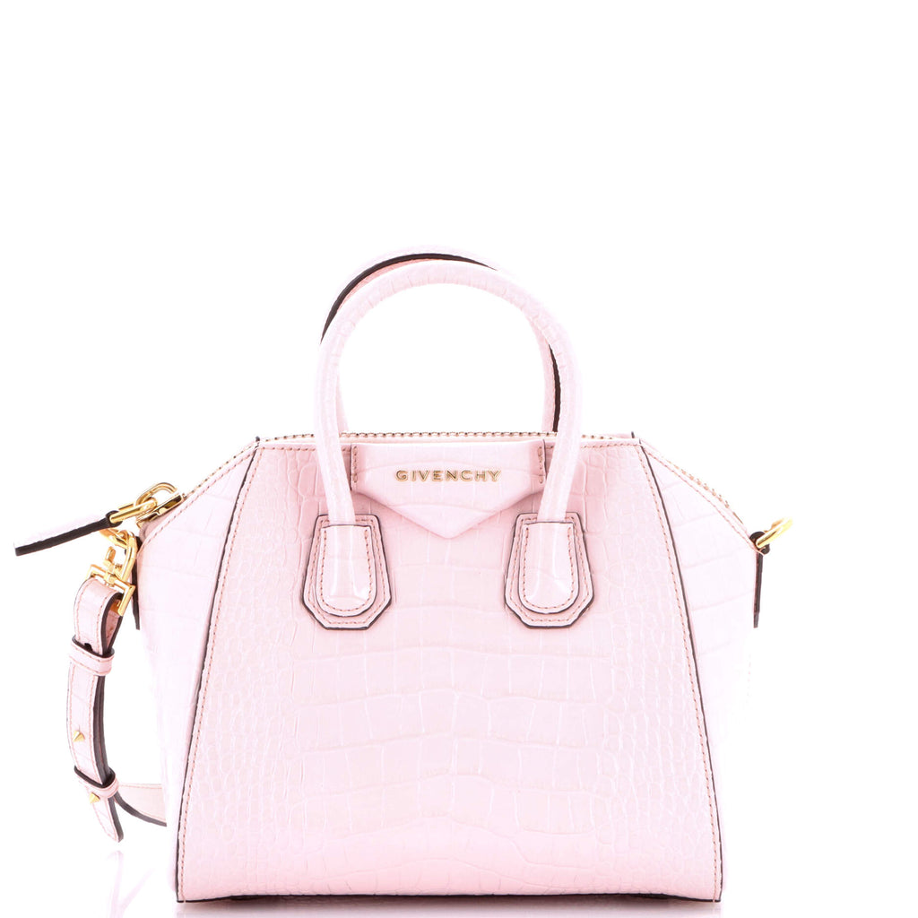 Antigona Bag Crocodile Embossed Leather Mini