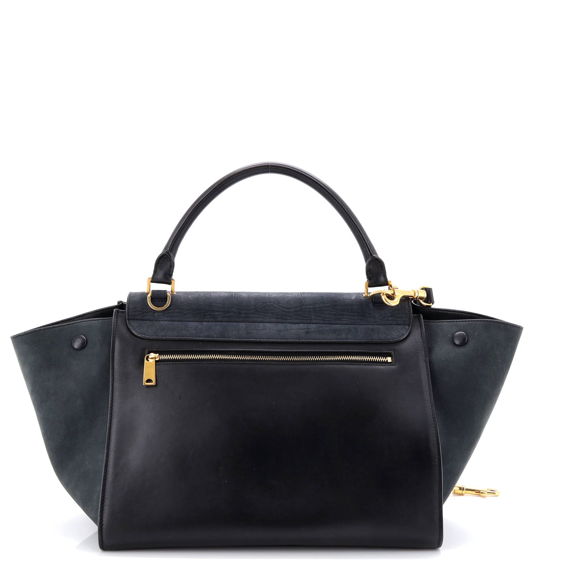 Trapeze Bag Crocodile Embossed Nubuck Medium