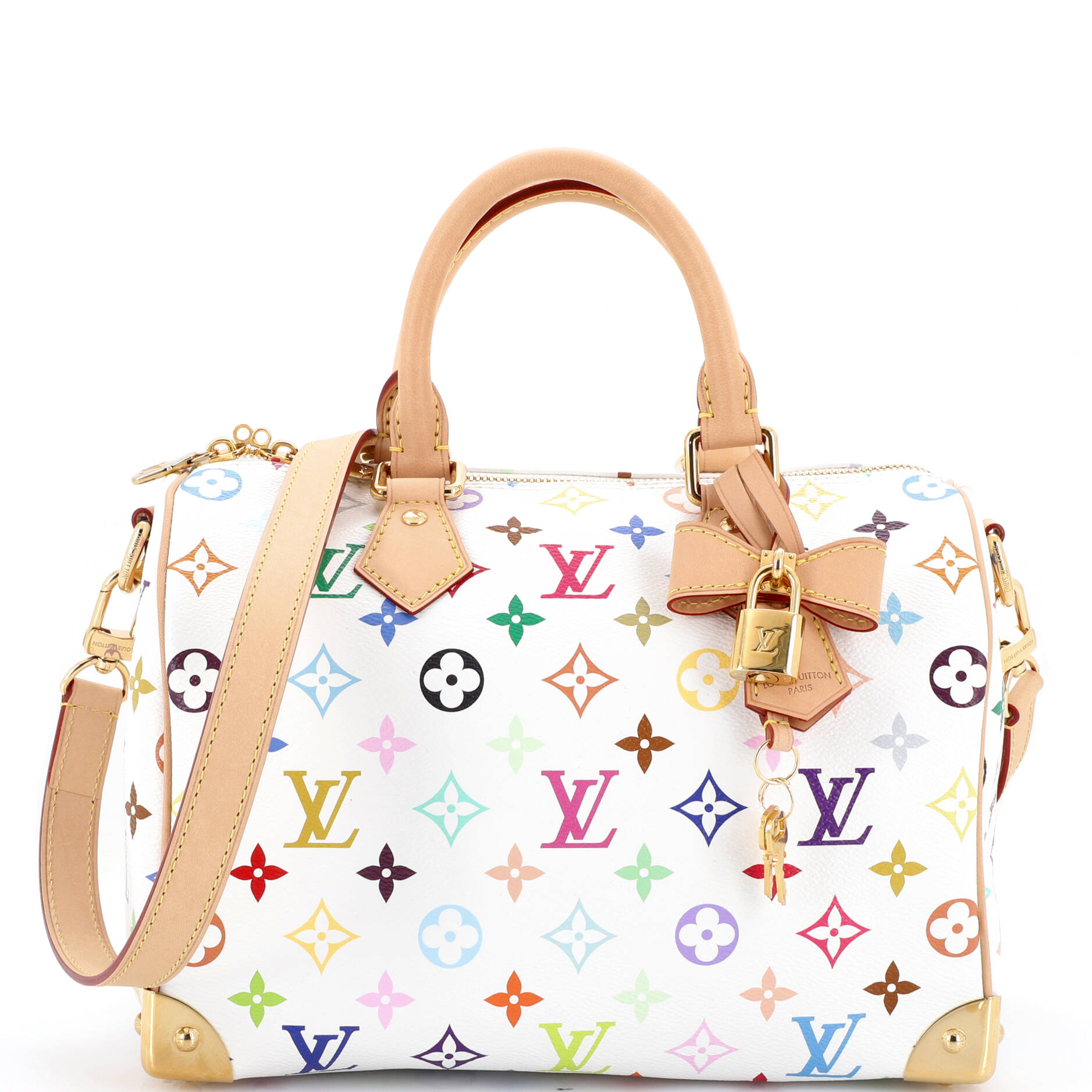 x Takashi Murakami Speedy Soft Bandouliere Bag Monogram Multicolor 25
