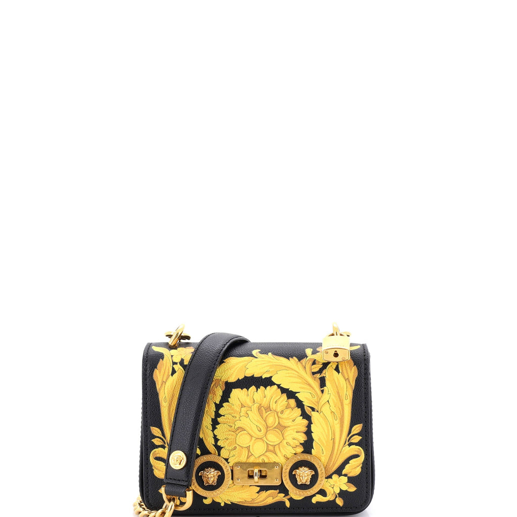 Medusa Padlock Icon Flap Bag Printed Leather Small