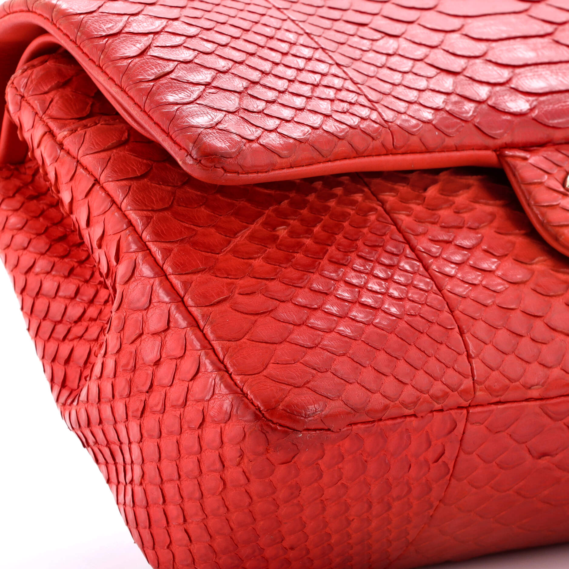 Classic Double Flap Bag Python Medium