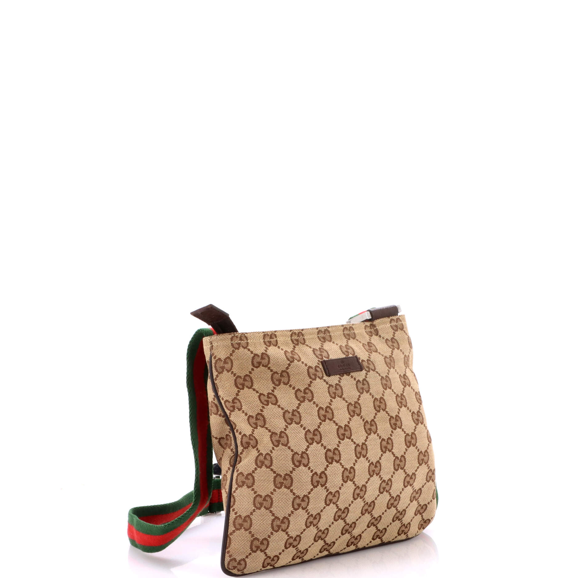 Web Strap Zip Messenger Bag GG Canvas Small