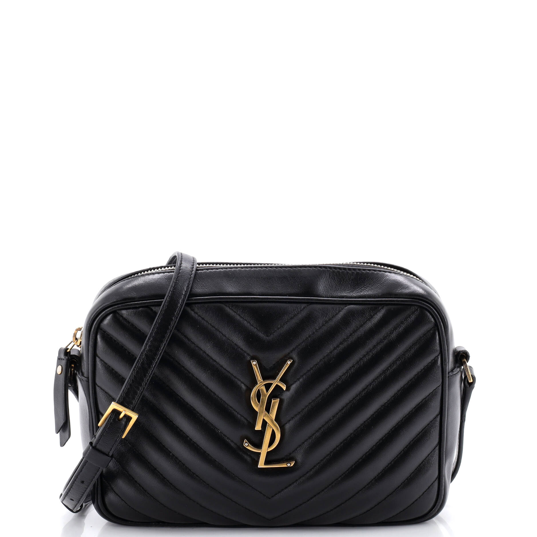 Lou Camera Bag Matelasse Chevron Leather Small