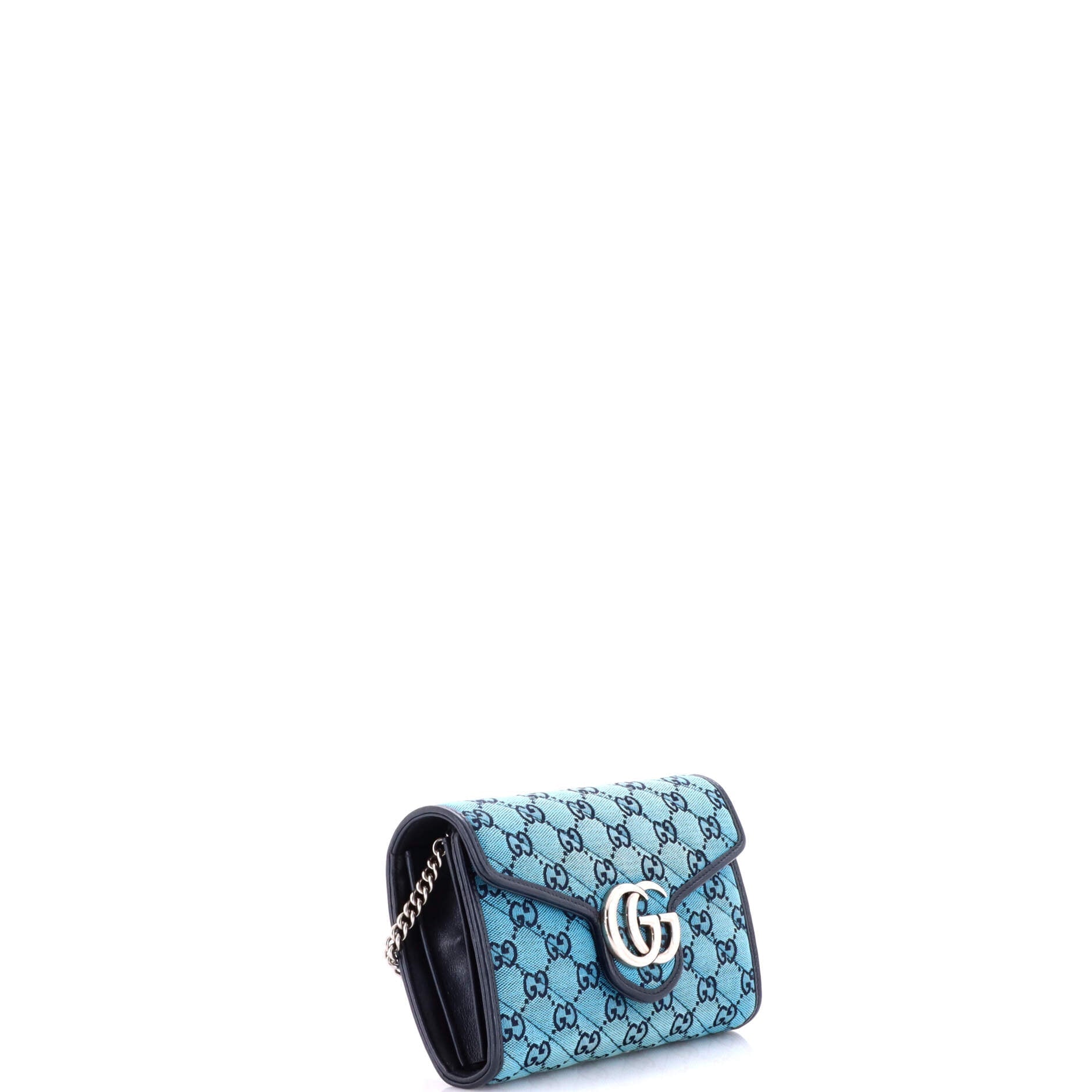 GG Marmont Chain Wallet Diagonal Quilted GG Canvas Mini