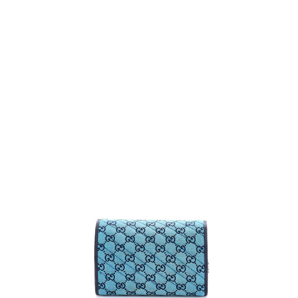 GG Marmont Chain Wallet Diagonal Quilted GG Canvas Mini