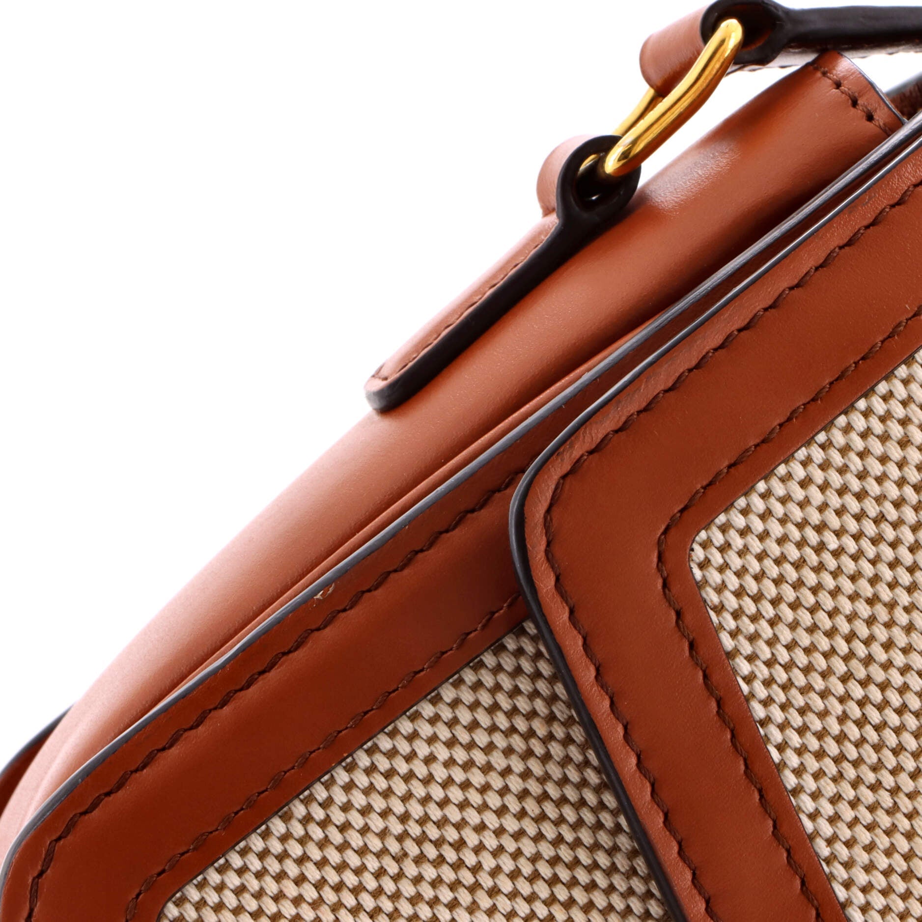 Triomphe Shoulder Bag Canvas with Leather Teen