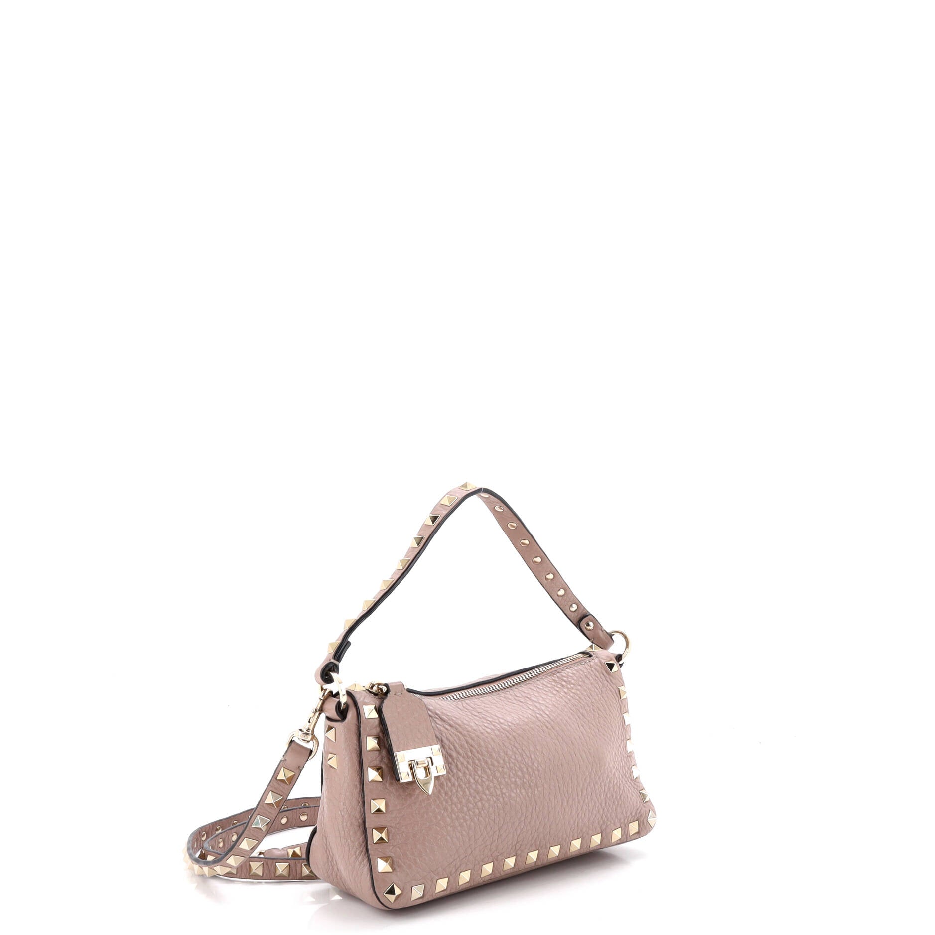 Rockstud Zip Pochette Shoulder Bag Leather Small