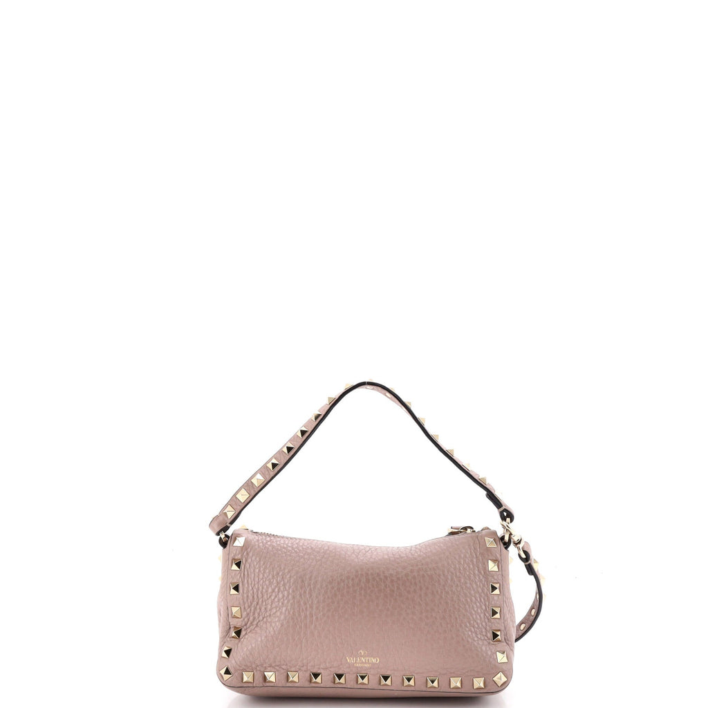 Rockstud Zip Pochette Shoulder Bag Leather Small