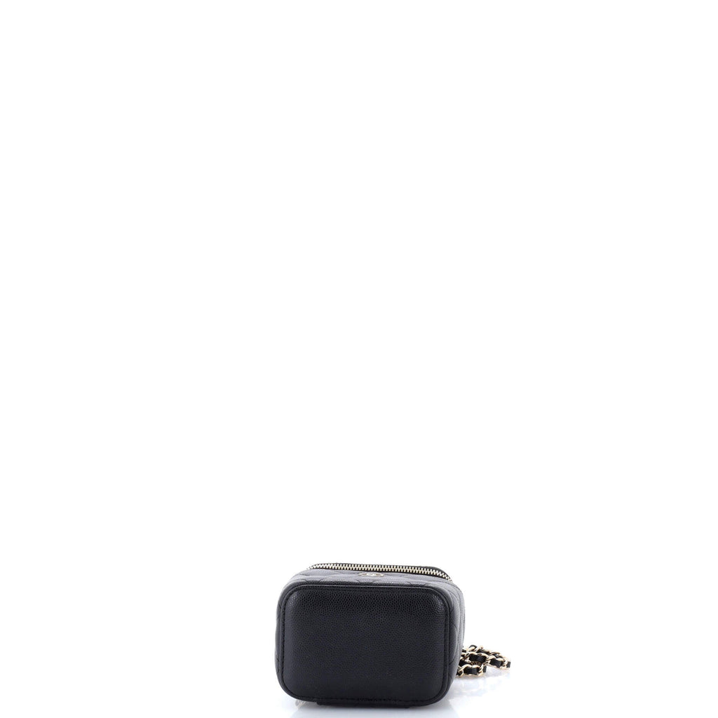 Classic Vanity Case with Chain Quilted Caviar Mini