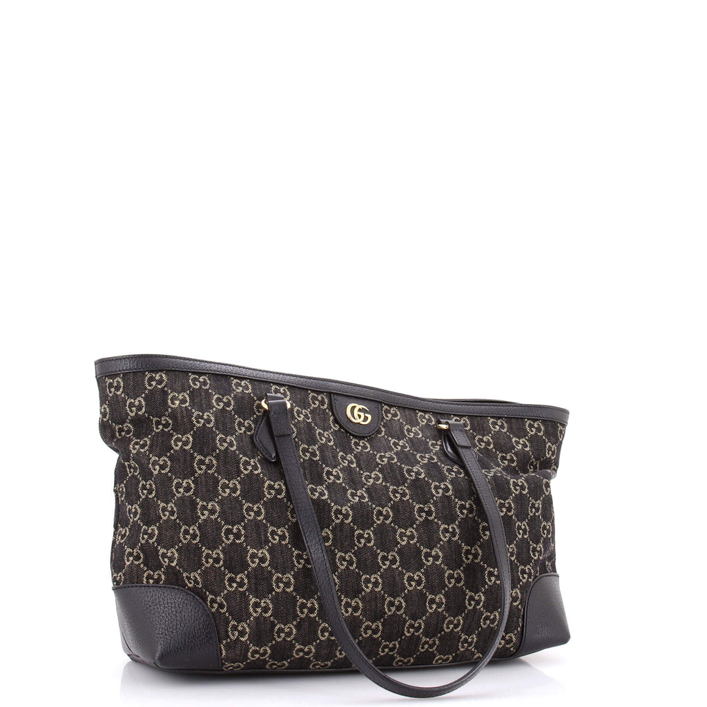 Ophidia Shopping Tote GG Denim Medium