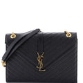 Classic Monogram Envelope Satchel Matelasse Chevron Leather Large