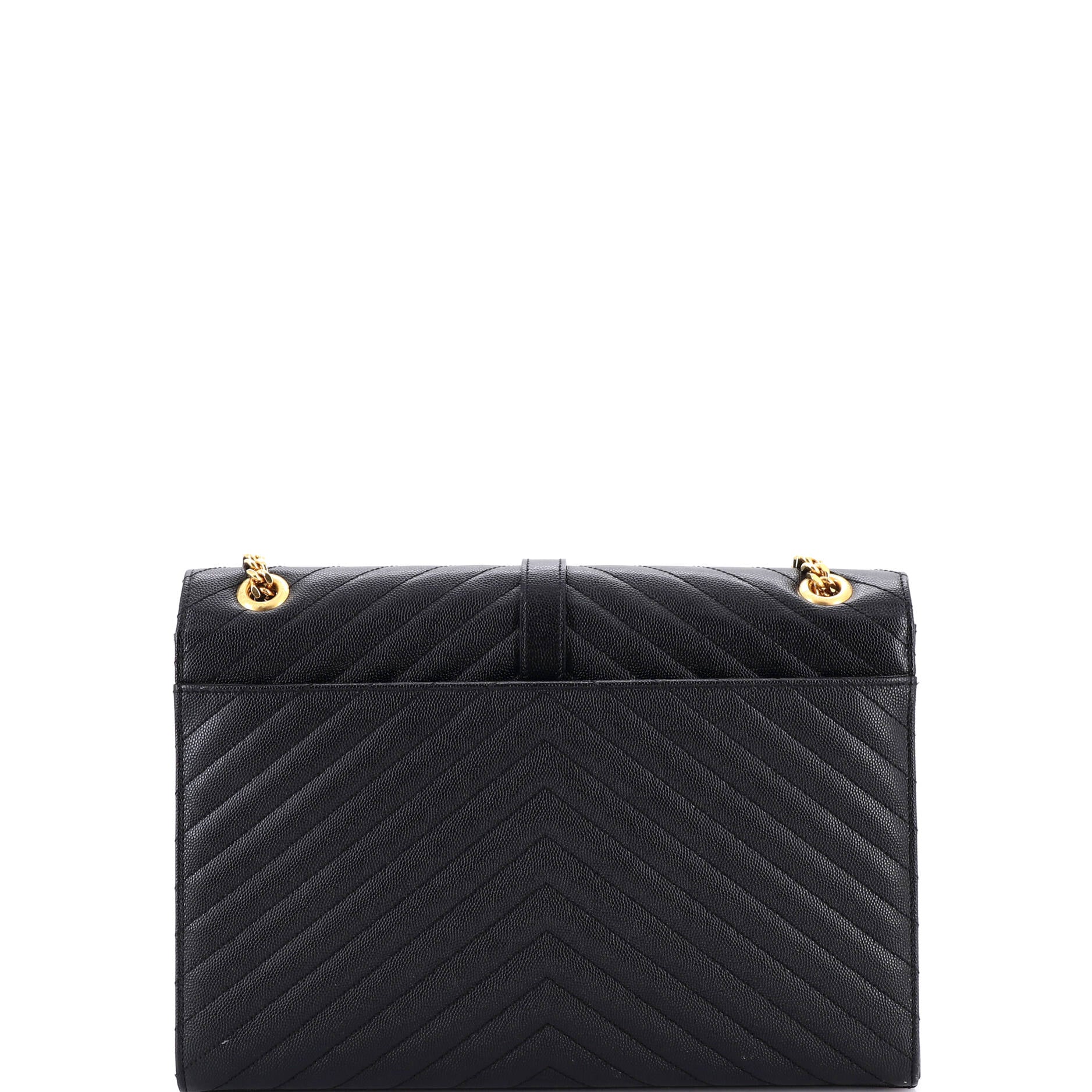 Classic Monogram Envelope Satchel Matelasse Chevron Leather Large