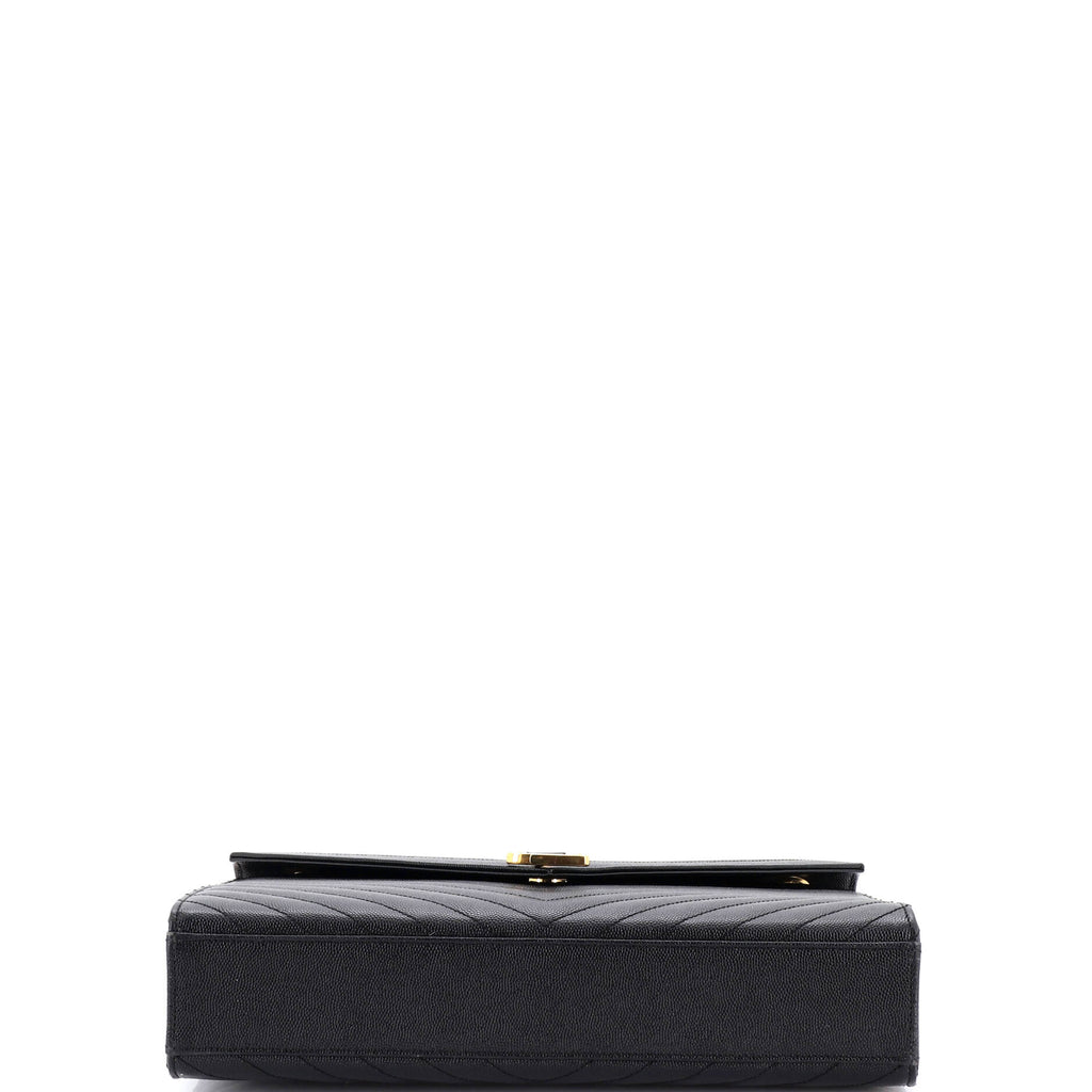 Classic Monogram Envelope Satchel Matelasse Chevron Leather Large