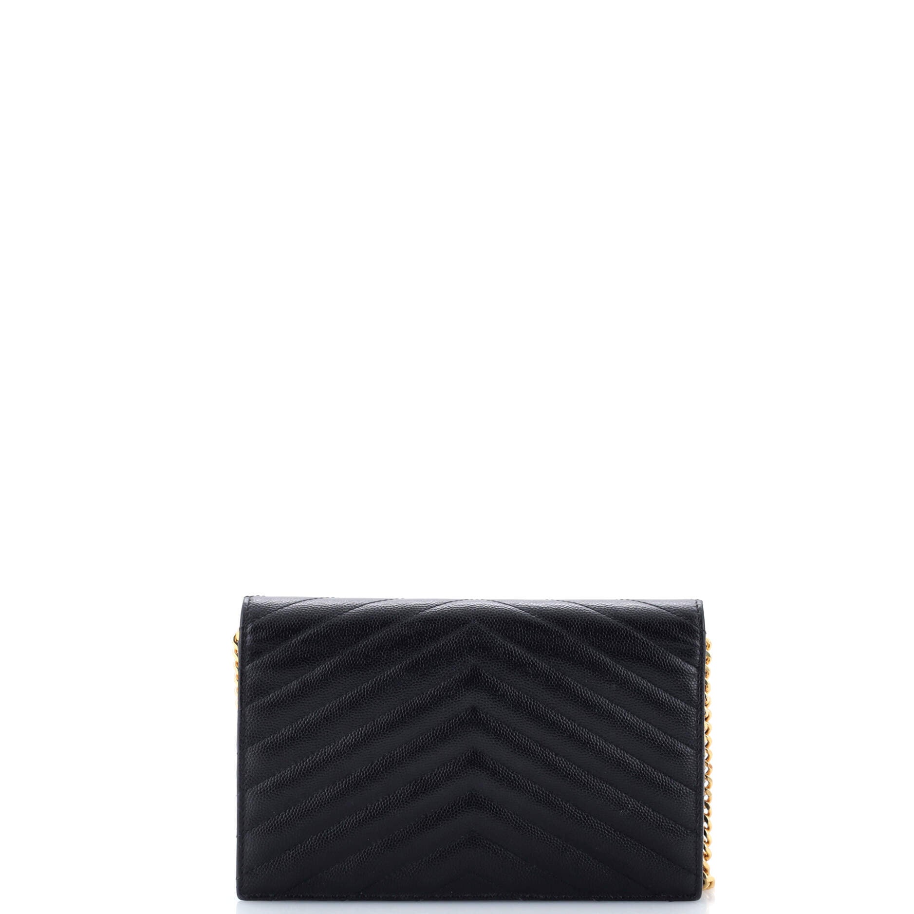 Classic Monogram Wallet on Chain Matelasse Chevron Leather Small