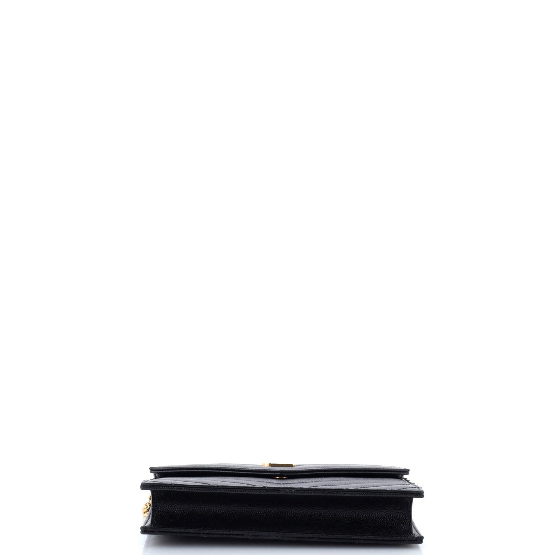 Classic Monogram Wallet on Chain Matelasse Chevron Leather Small
