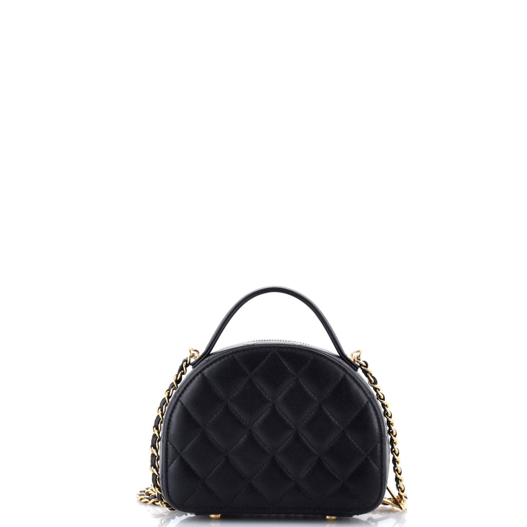 Chic Riviera Vanity Case with Chain Quilted Lambskin