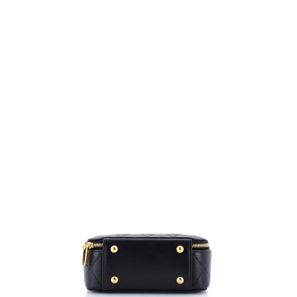 Chic Riviera Vanity Case with Chain Quilted Lambskin