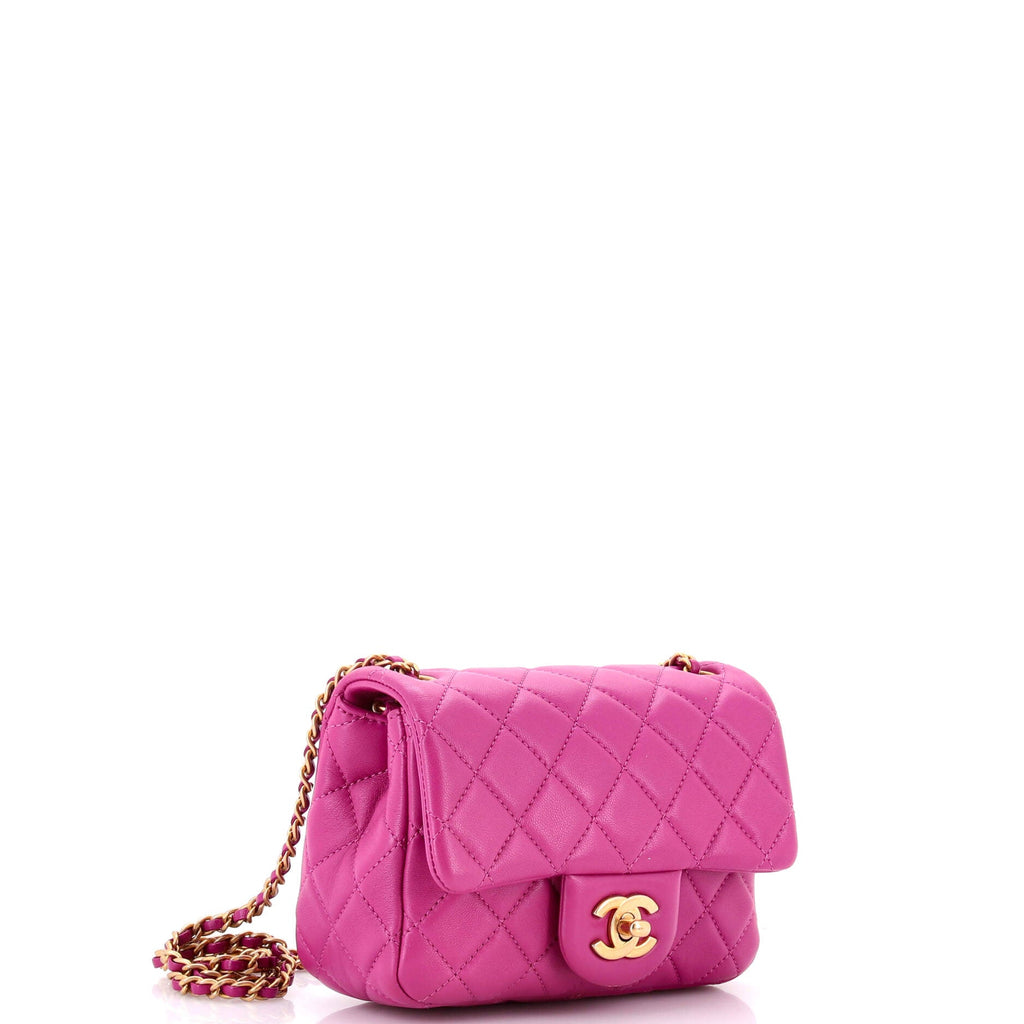 Pearl Crush Square Flap Bag Quilted Lambskin Mini