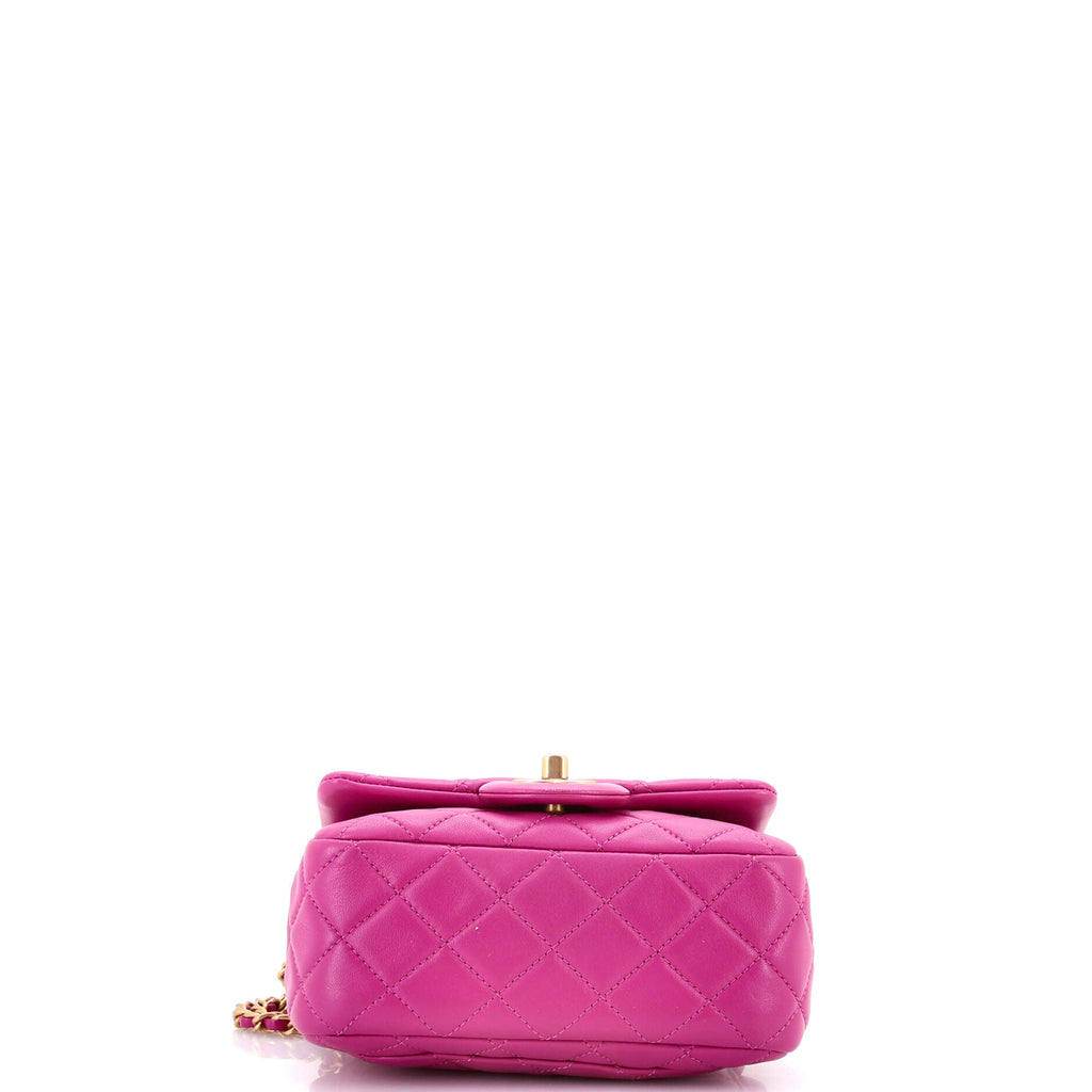Pearl Crush Square Flap Bag Quilted Lambskin Mini
