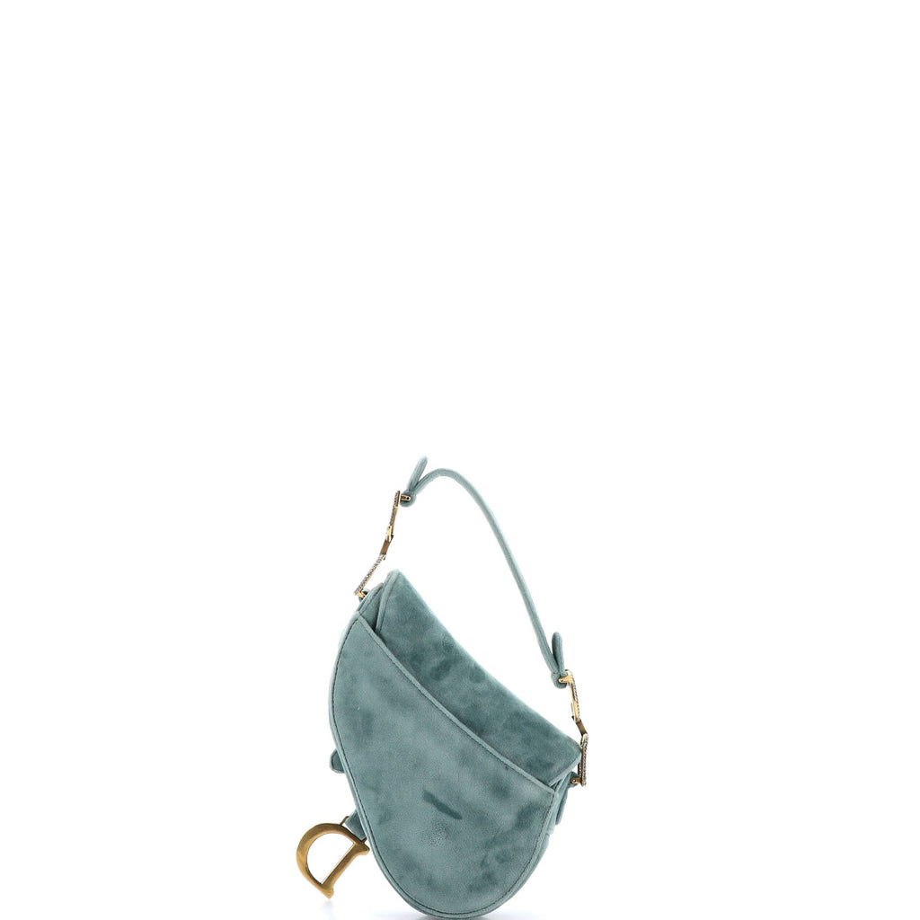 Saddle Handbag Velvet with Crystals Mini