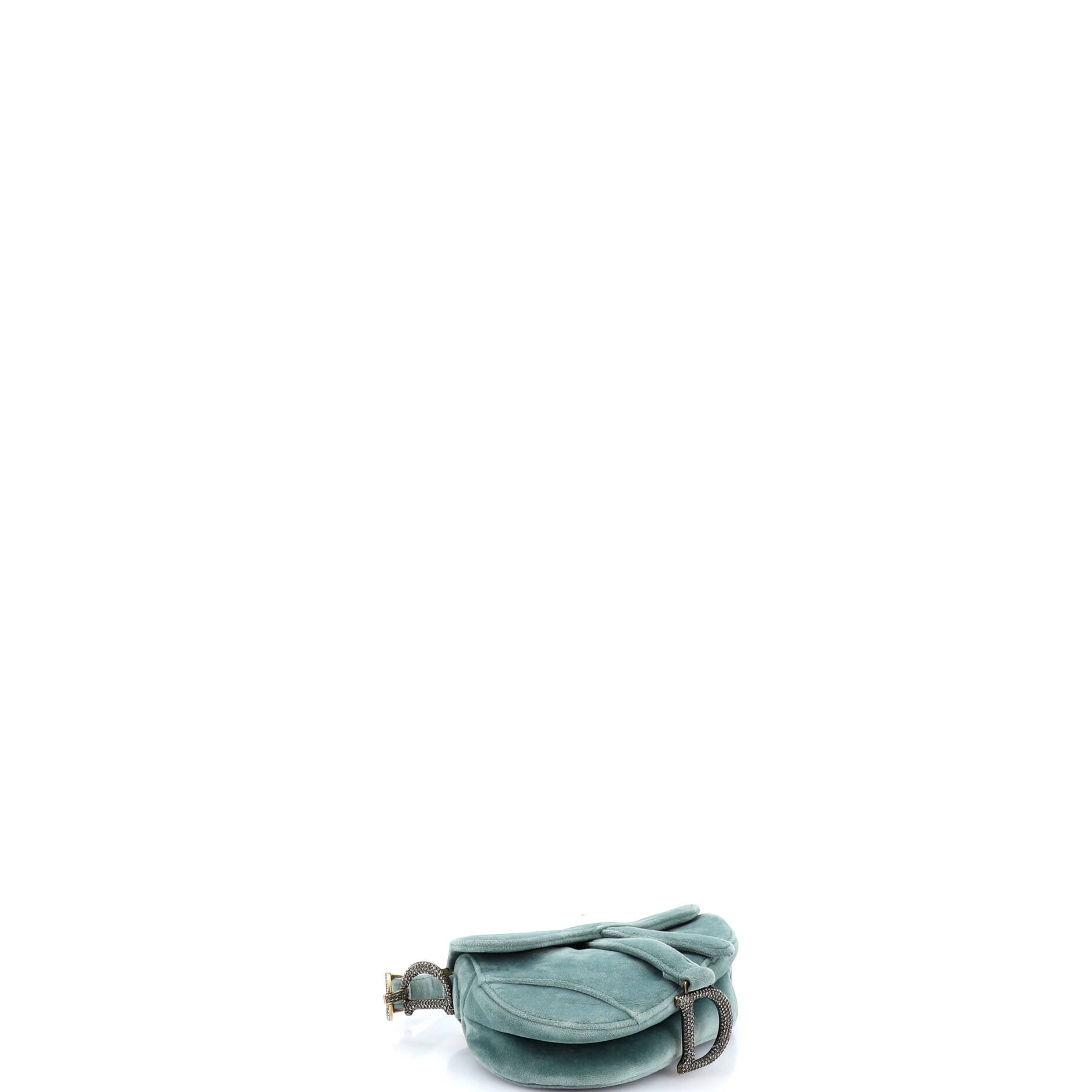 Saddle Handbag Velvet with Crystals Mini
