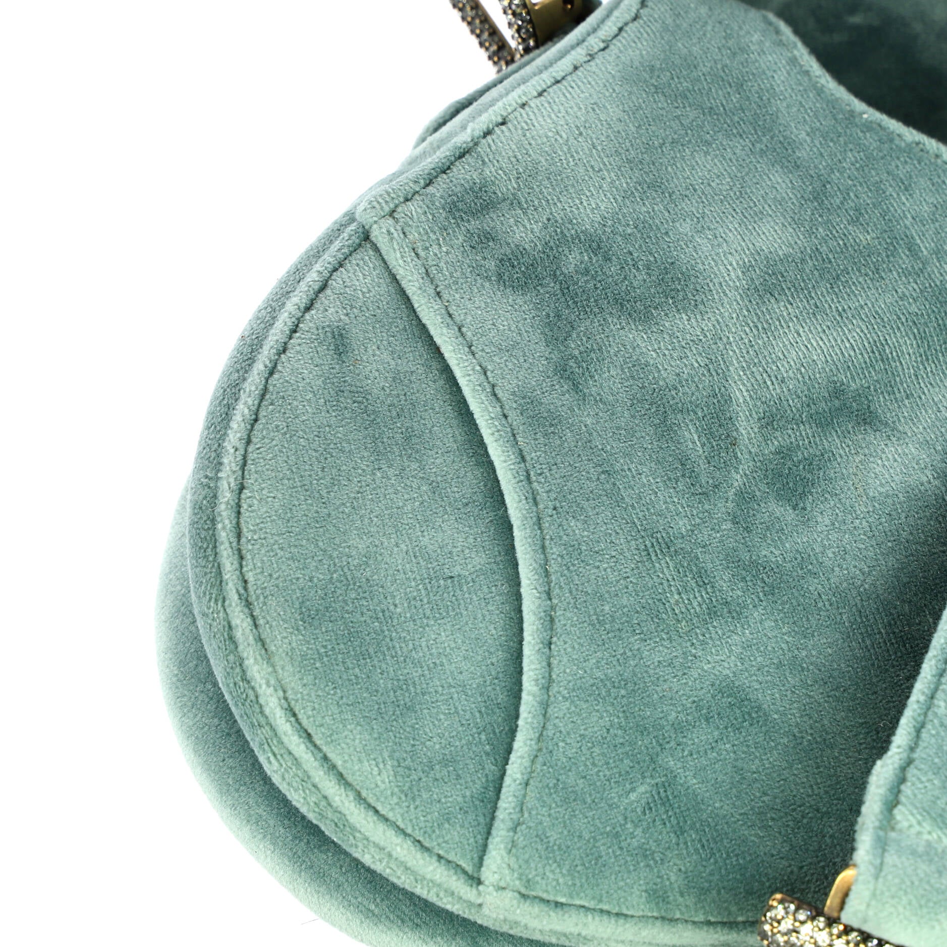 Saddle Handbag Velvet with Crystals Mini