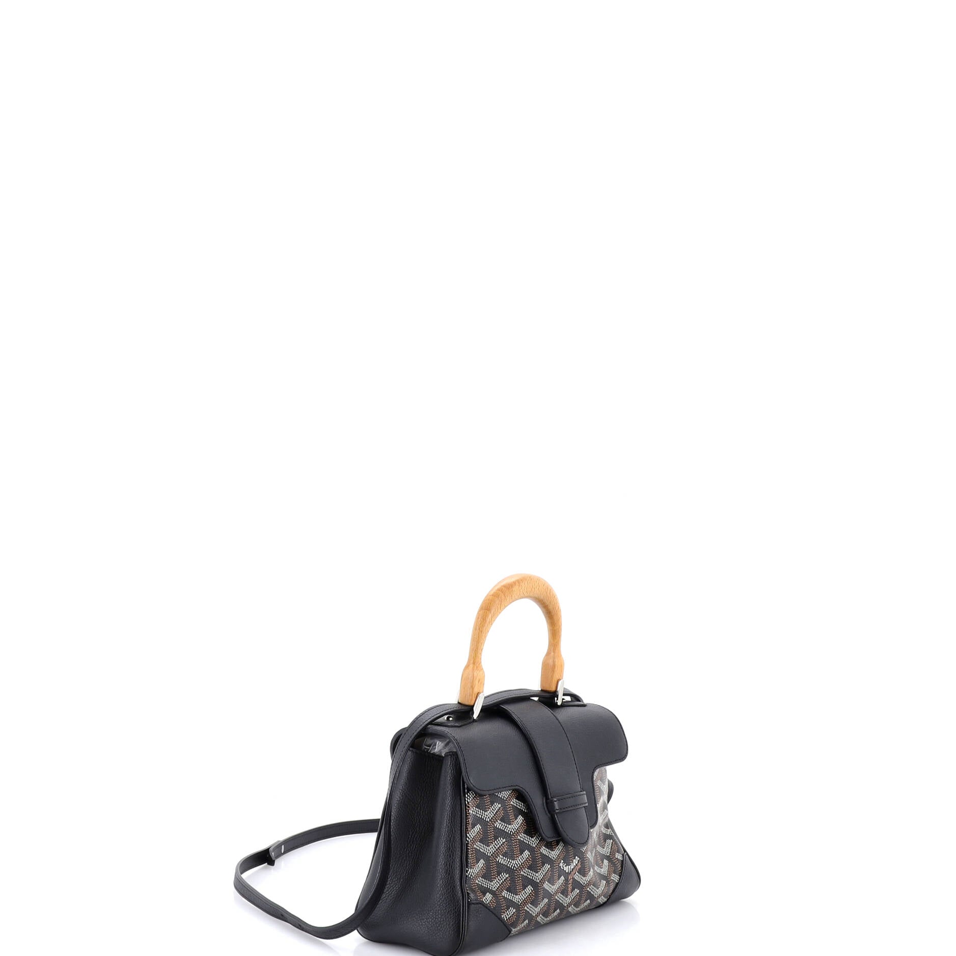 Saigon Top Handle Bag Coated Canvas with Leather Mini