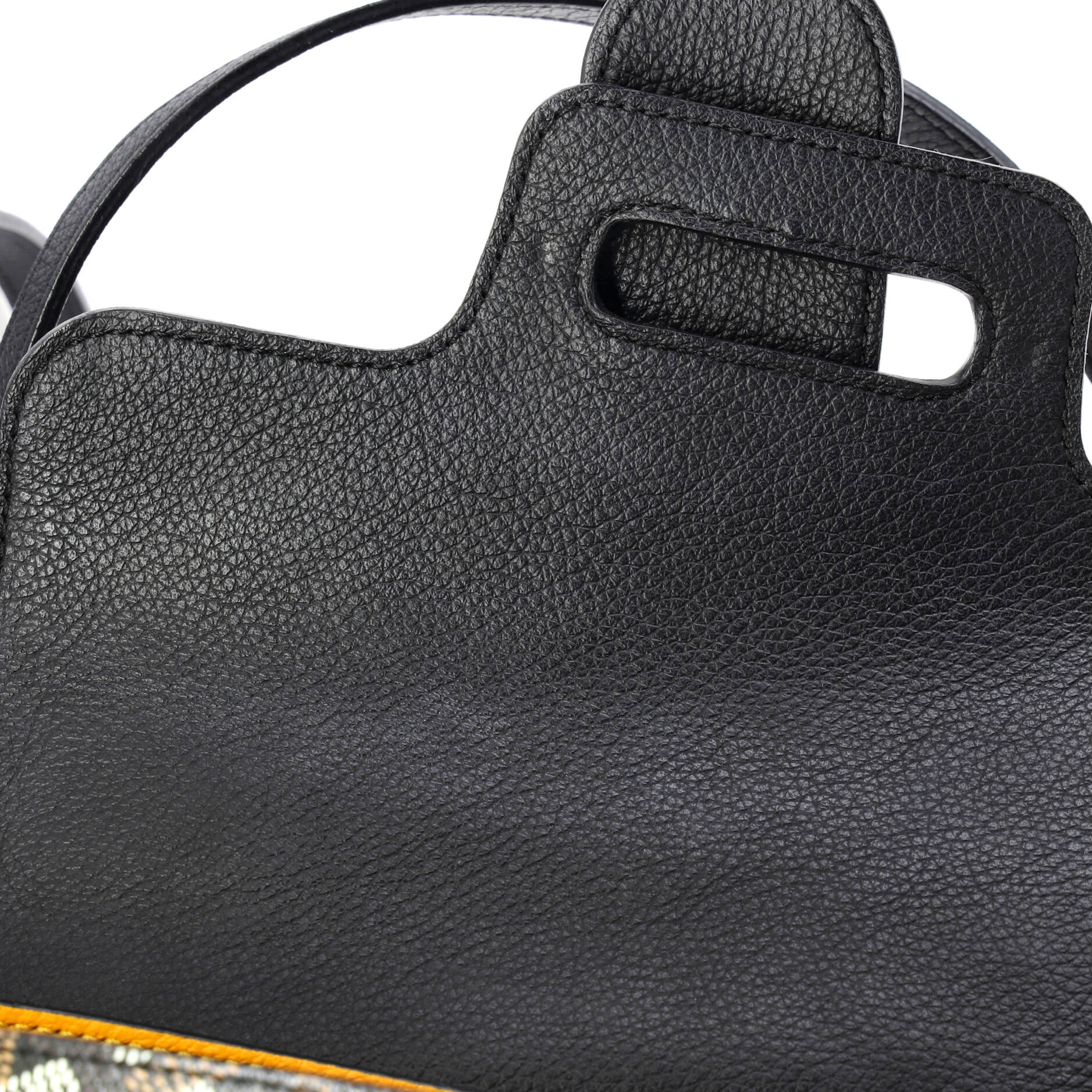 Saigon Top Handle Bag Coated Canvas with Leather Mini