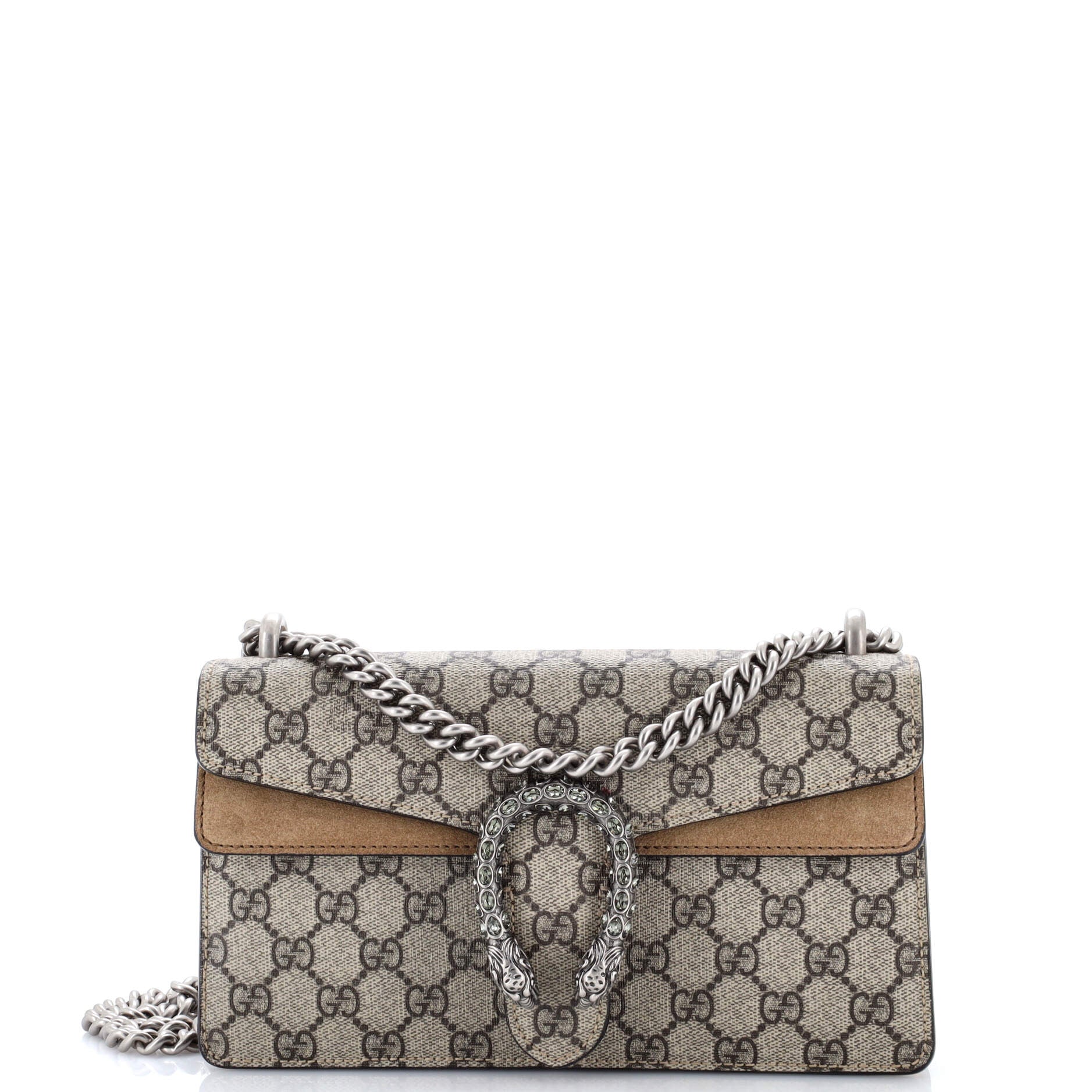 Dionysus Bag GG Coated Canvas with Crystal Embellished Metal Small