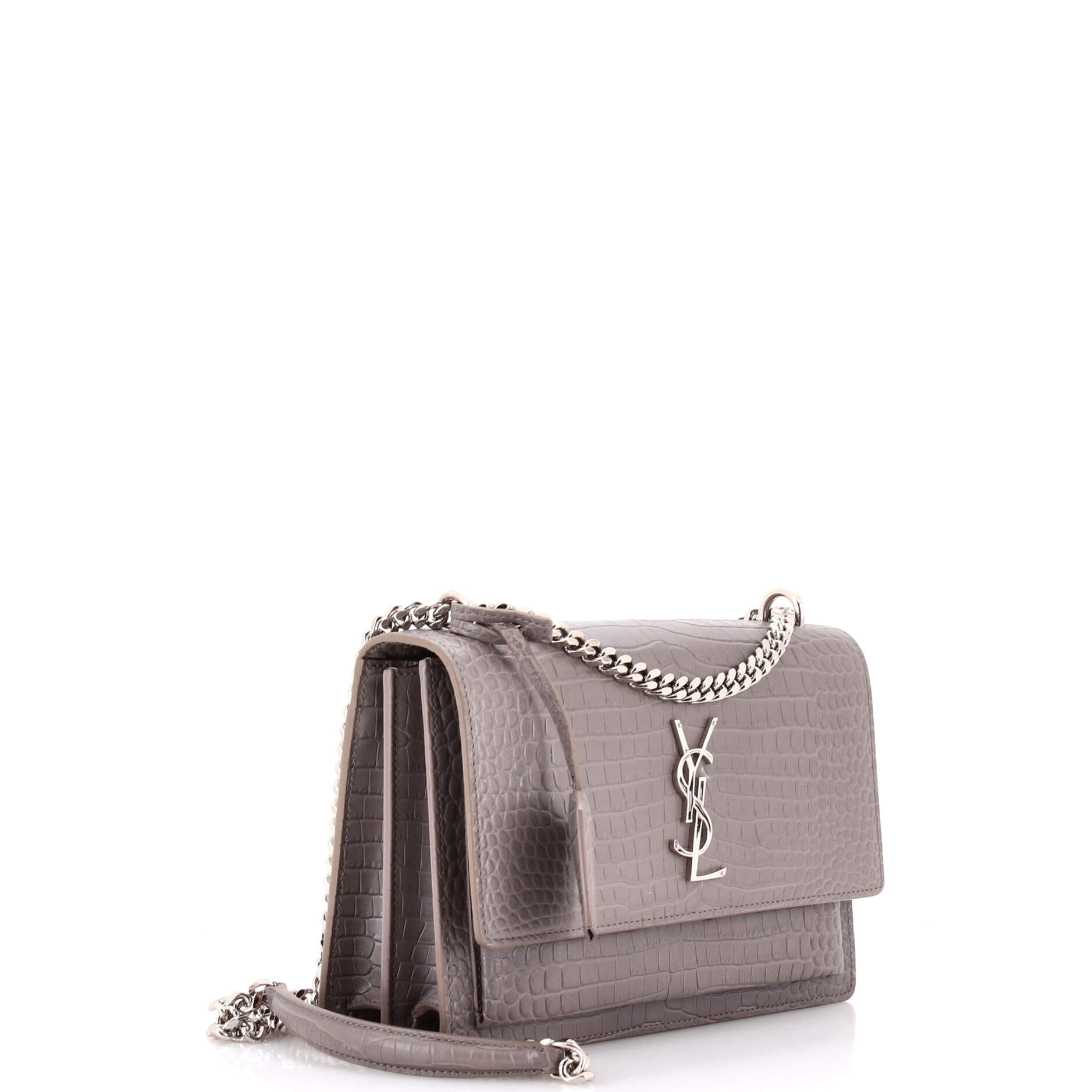 Sunset Crossbody Bag Crocodile Embossed Leather Medium