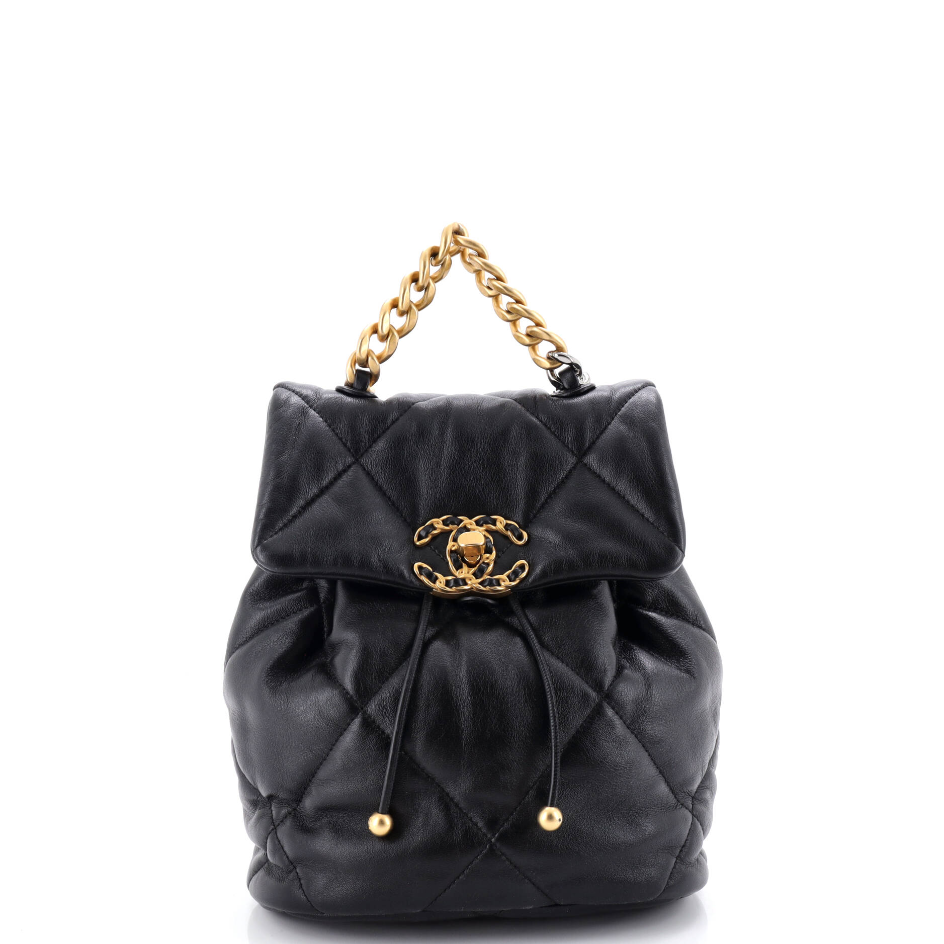 19 Flap Backpack Quilted Lambskin