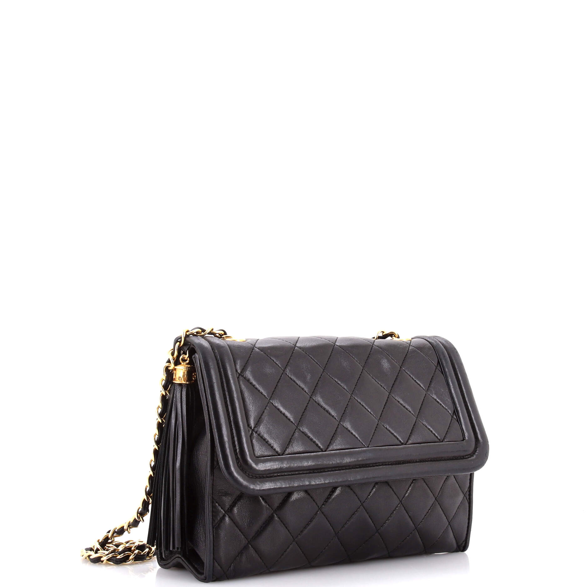 Vintage Tassel Flap Bag Quilted Lambskin Mini