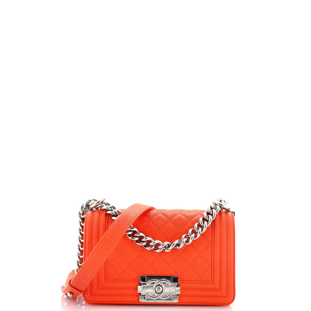 Boy Flap Bag Quilted Caviar Small