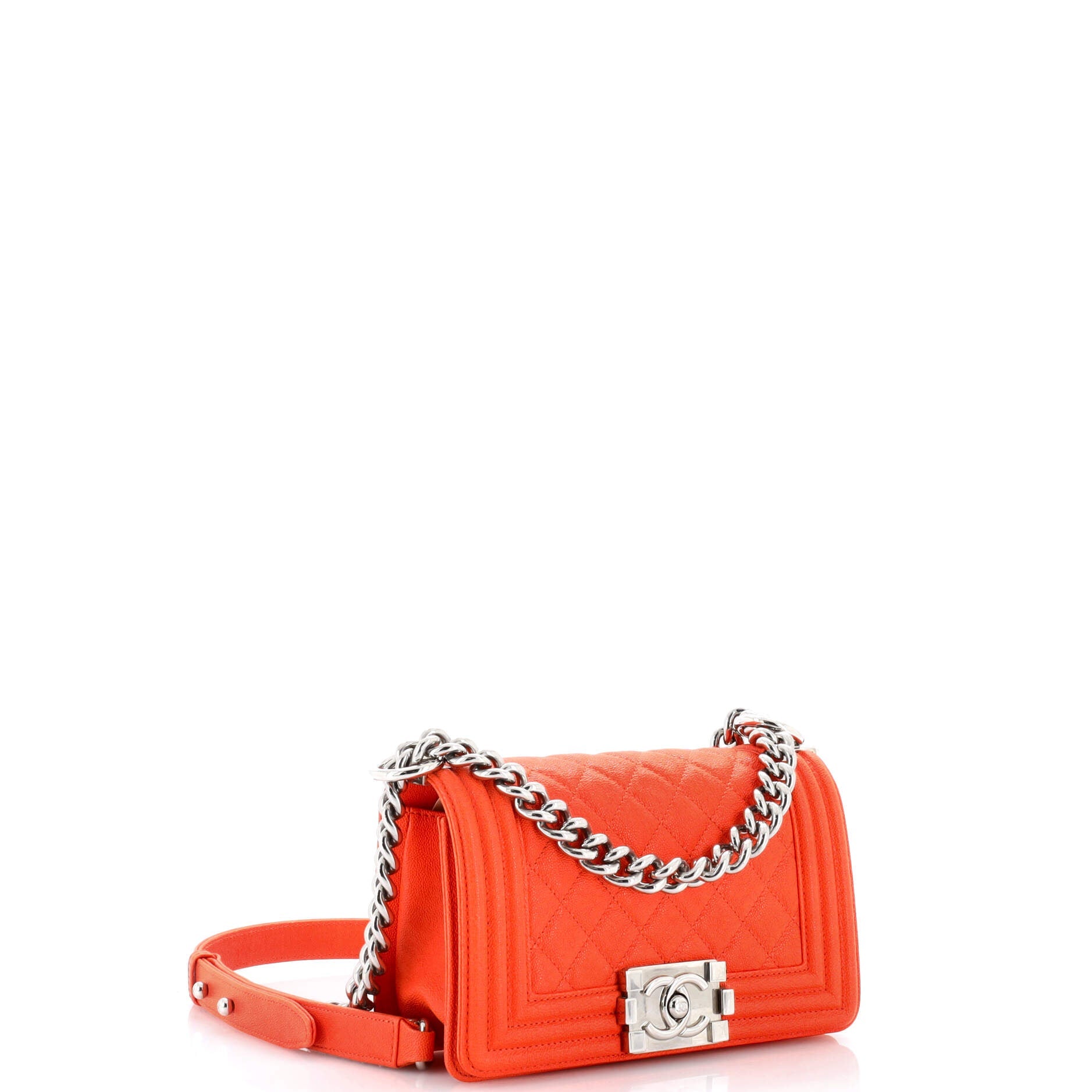 Boy Flap Bag Quilted Caviar Small