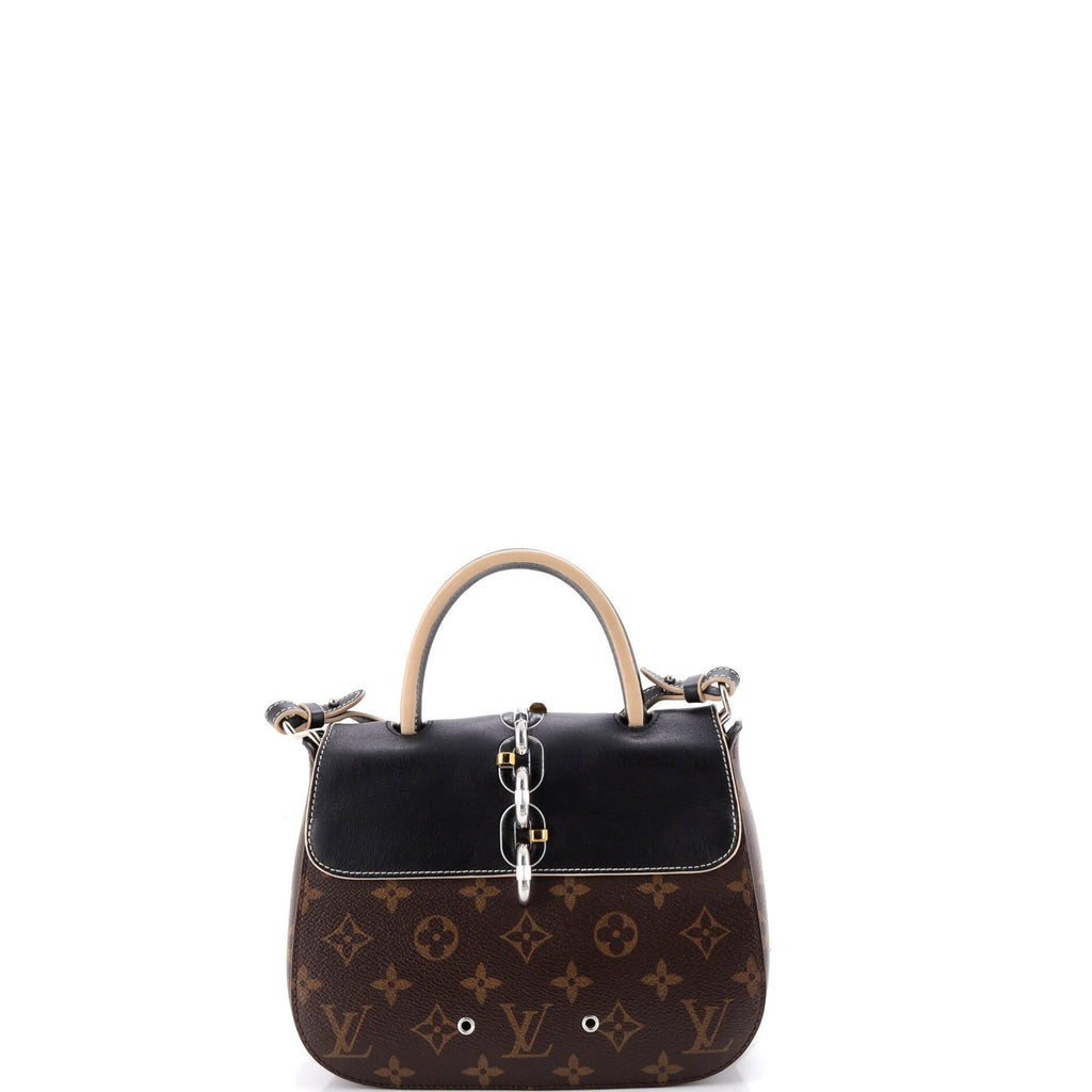 Chain It Handbag Monogram Canvas with Leather PM