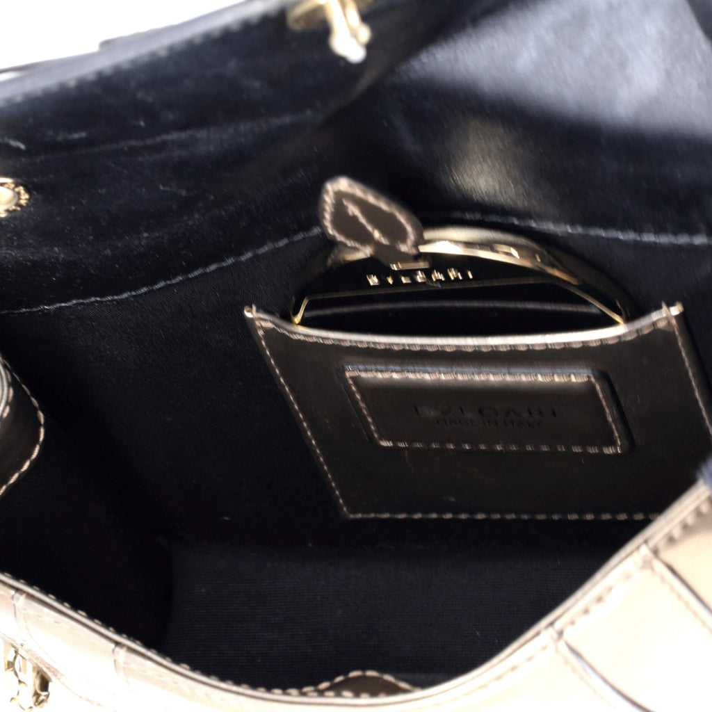Serpenti Forever Square Shoulder Bag Metallic Leather Small