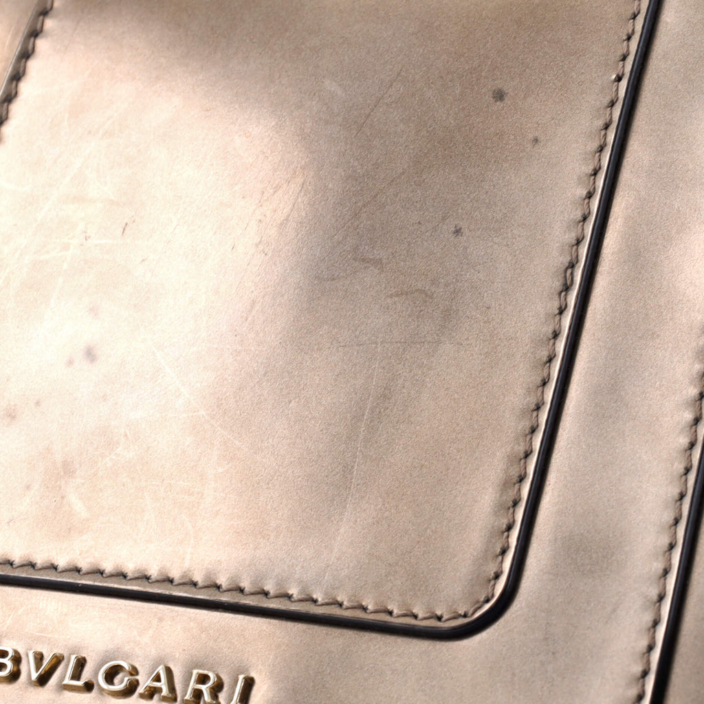 Serpenti Forever Square Shoulder Bag Metallic Leather Small