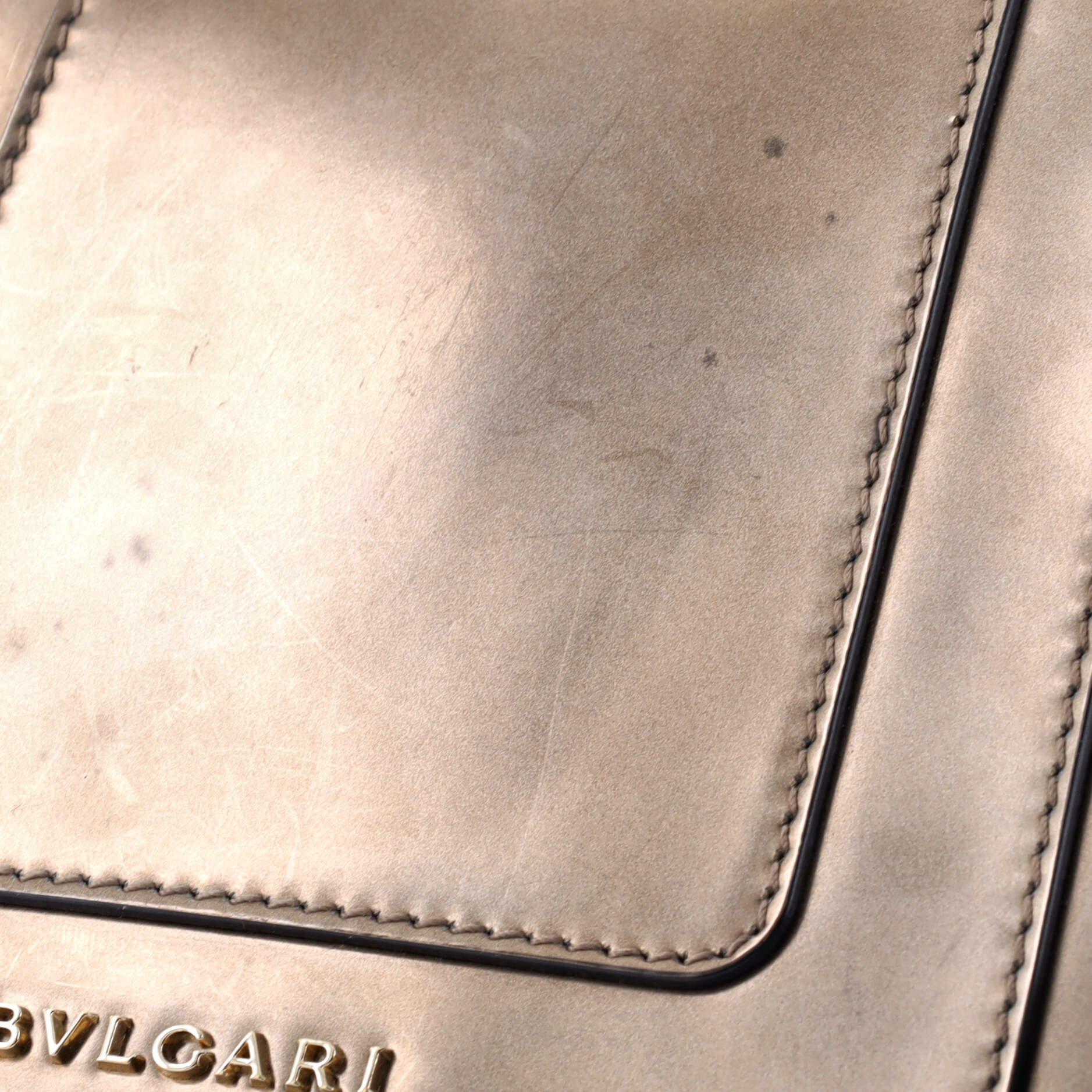 Serpenti Forever Square Shoulder Bag Metallic Leather Small