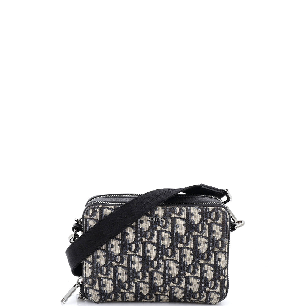 Double Zip Crossbody Pouch Oblique Canvas