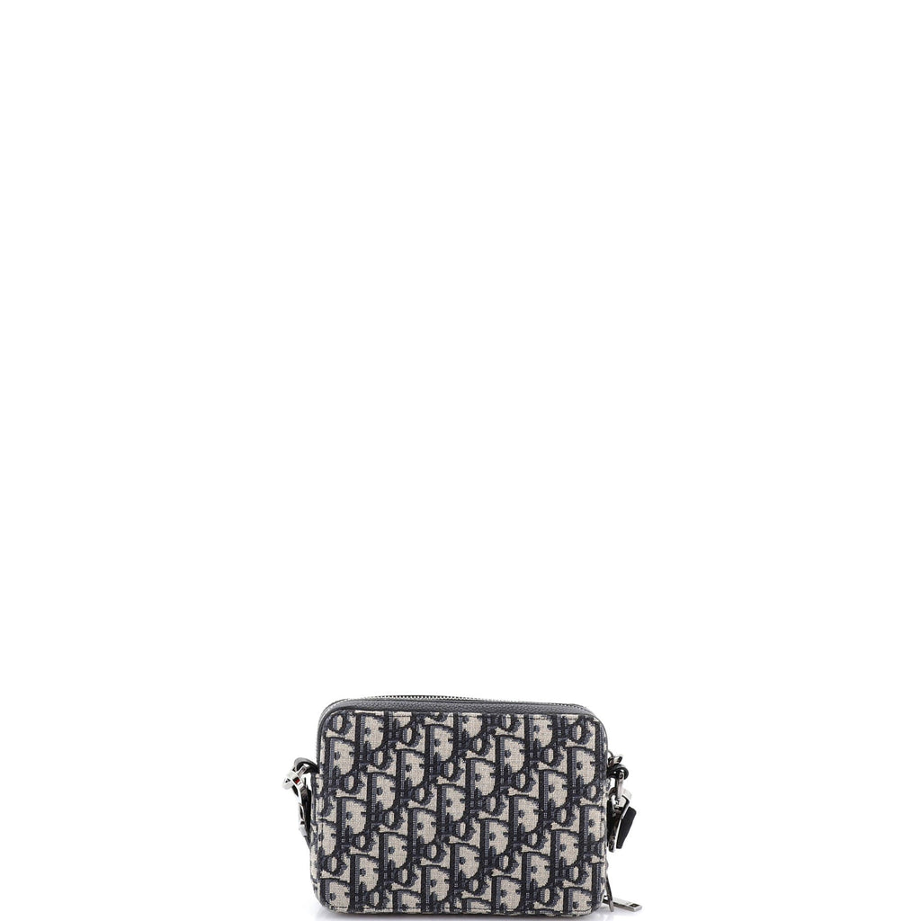 Double Zip Crossbody Pouch Oblique Canvas