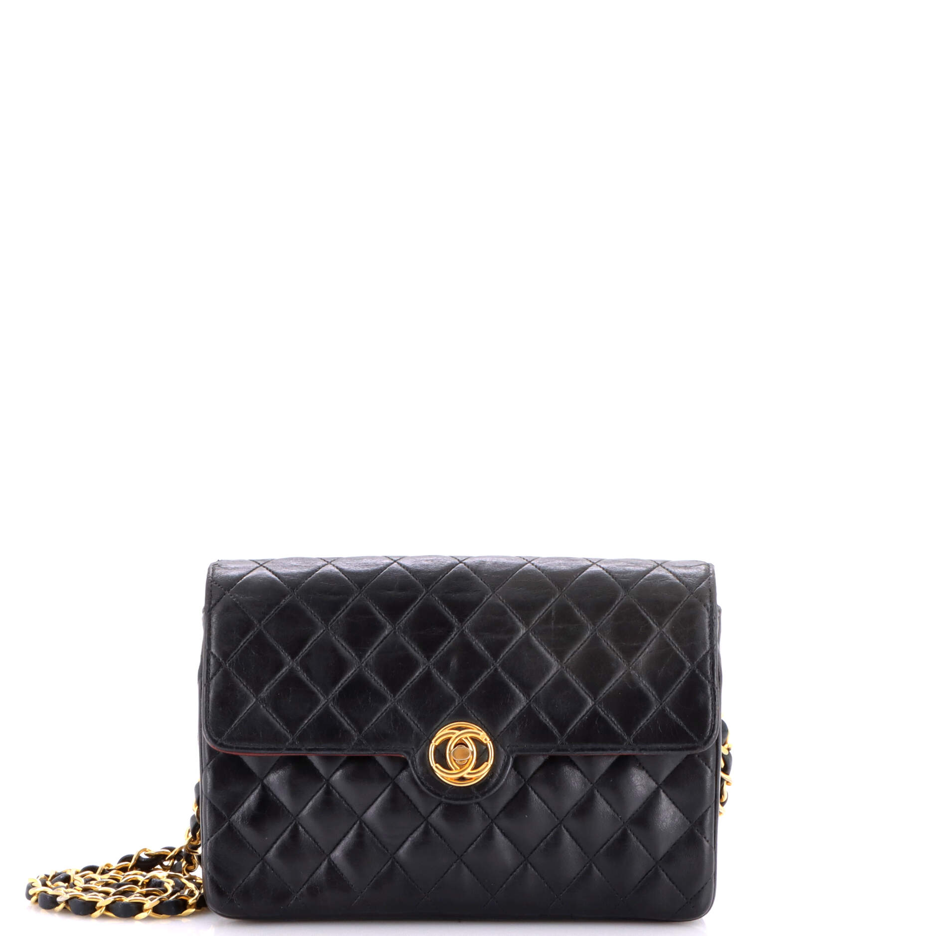 Vintage CC Chain Flap Bag Quilted Lambskin Small