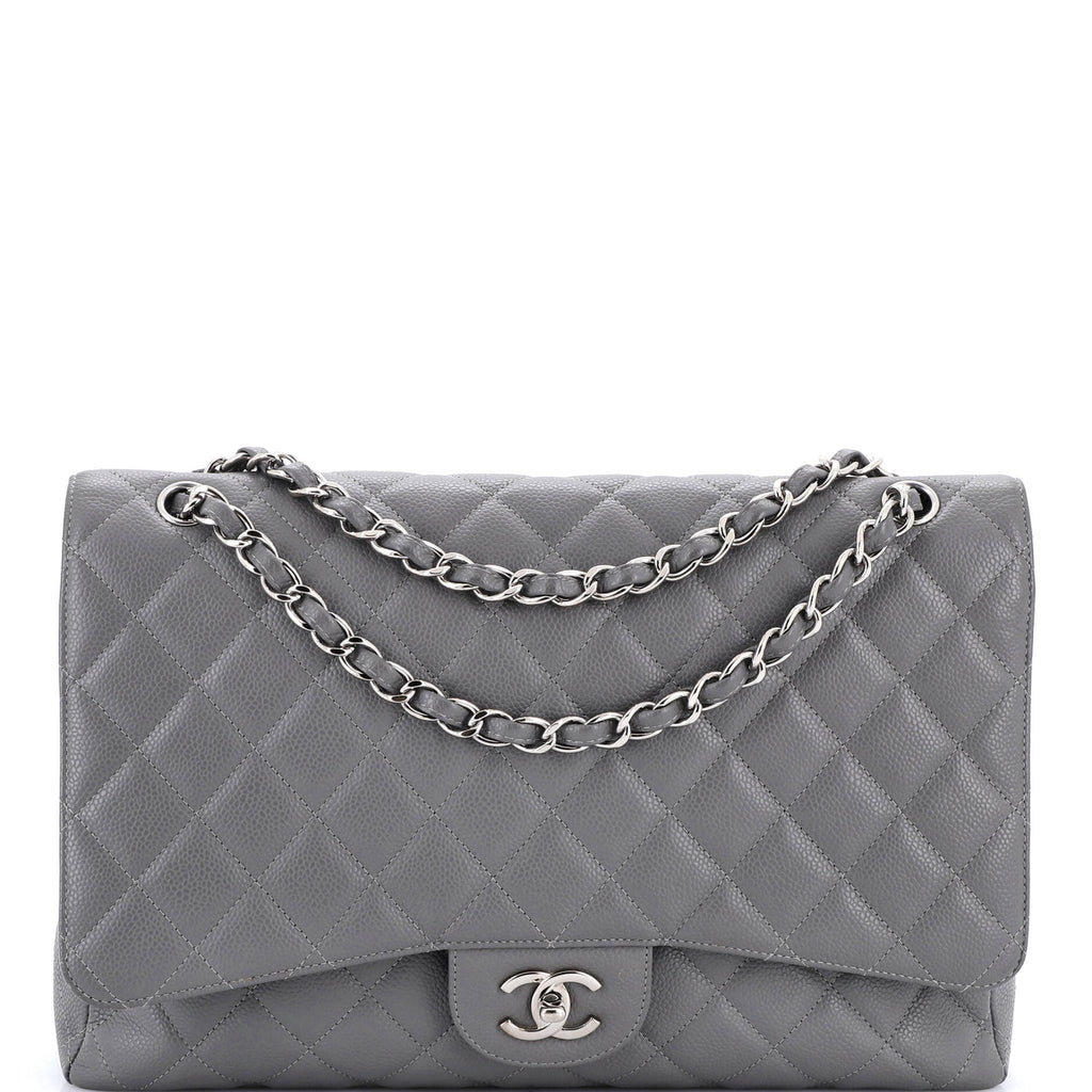 Classic Single Flap Bag Quilted Caviar Maxi