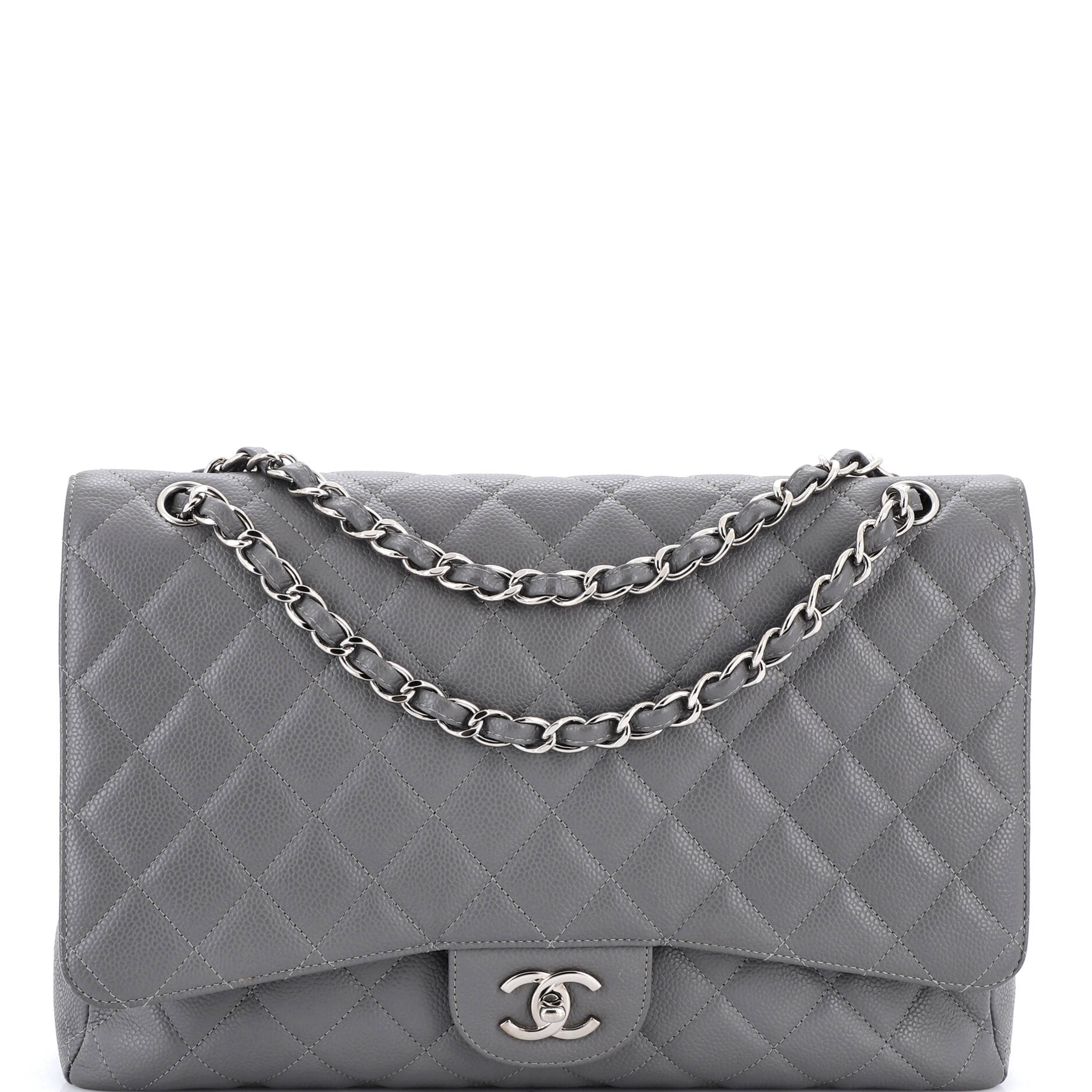 Classic Single Flap Bag Quilted Caviar Maxi
