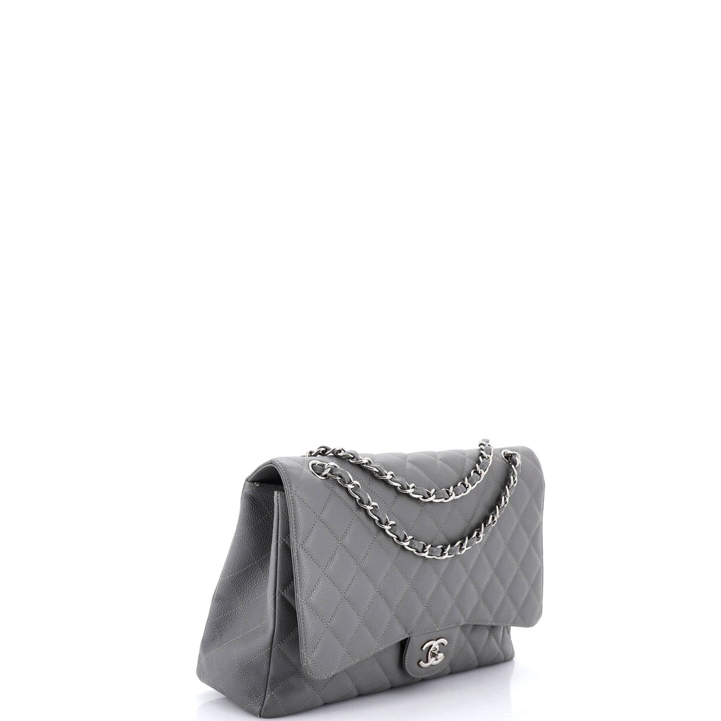 Classic Single Flap Bag Quilted Caviar Maxi