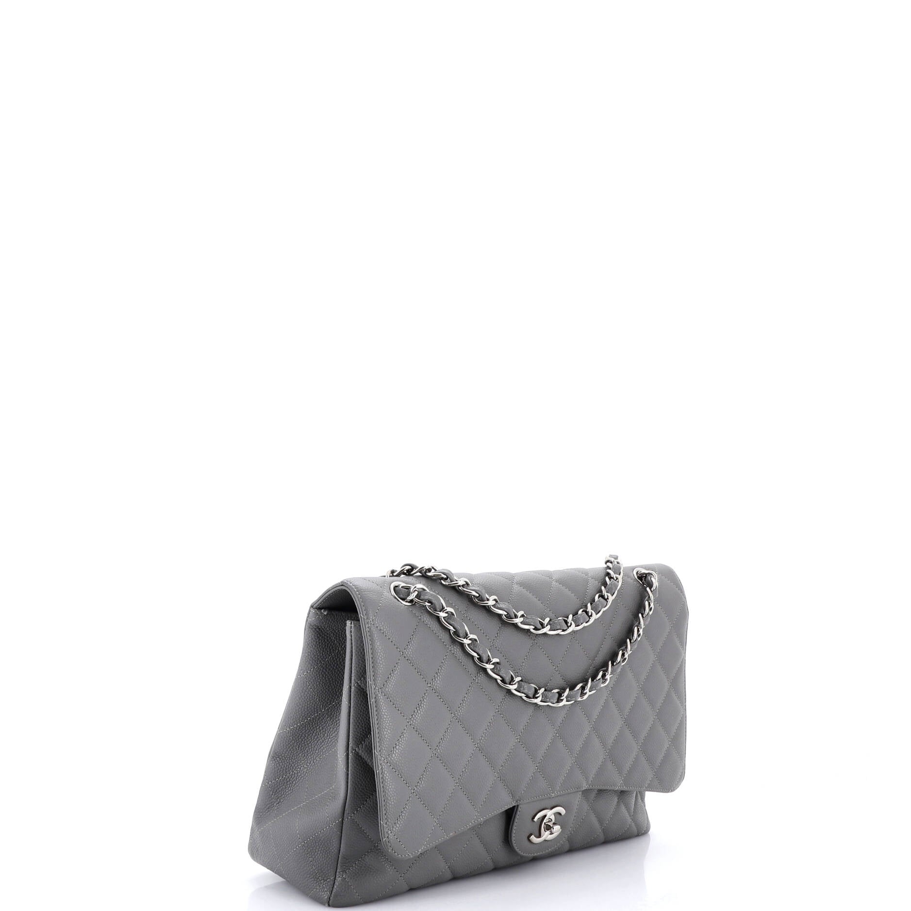 Classic Single Flap Bag Quilted Caviar Maxi