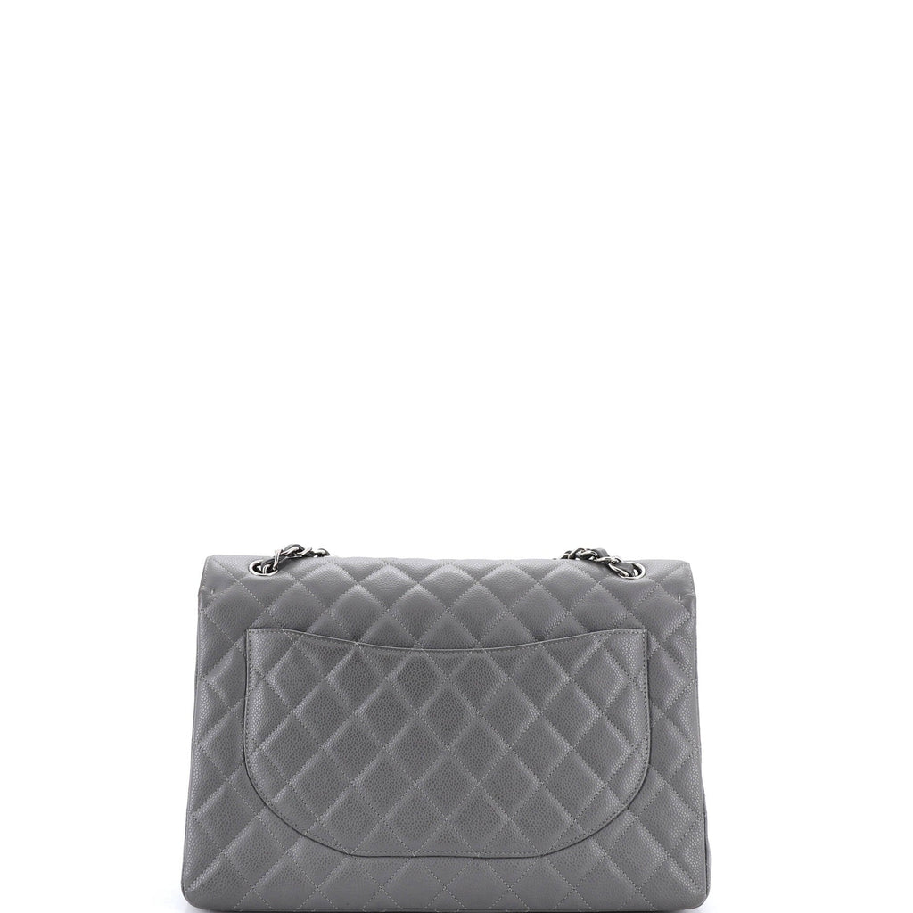Classic Single Flap Bag Quilted Caviar Maxi