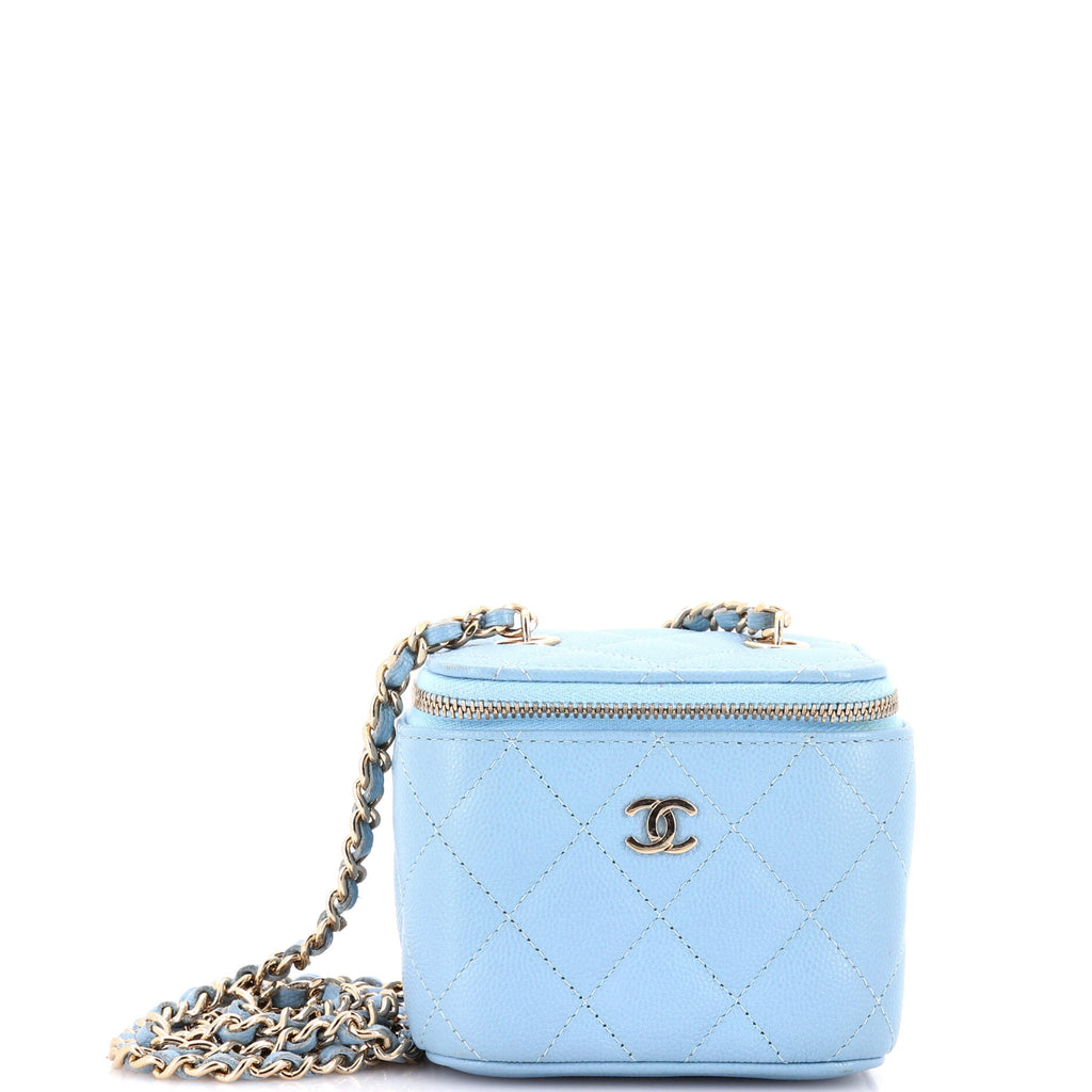 Classic Vanity Case with Chain Quilted Caviar Mini