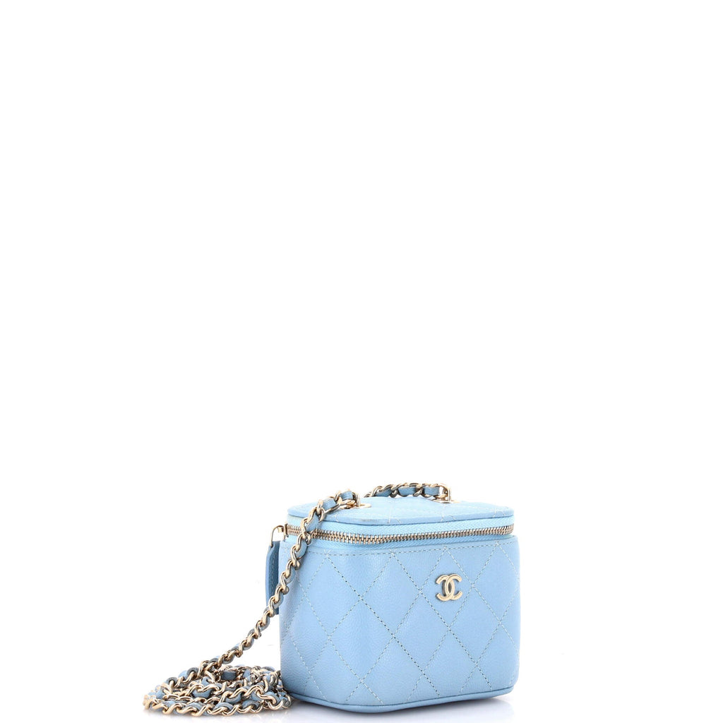 Classic Vanity Case with Chain Quilted Caviar Mini
