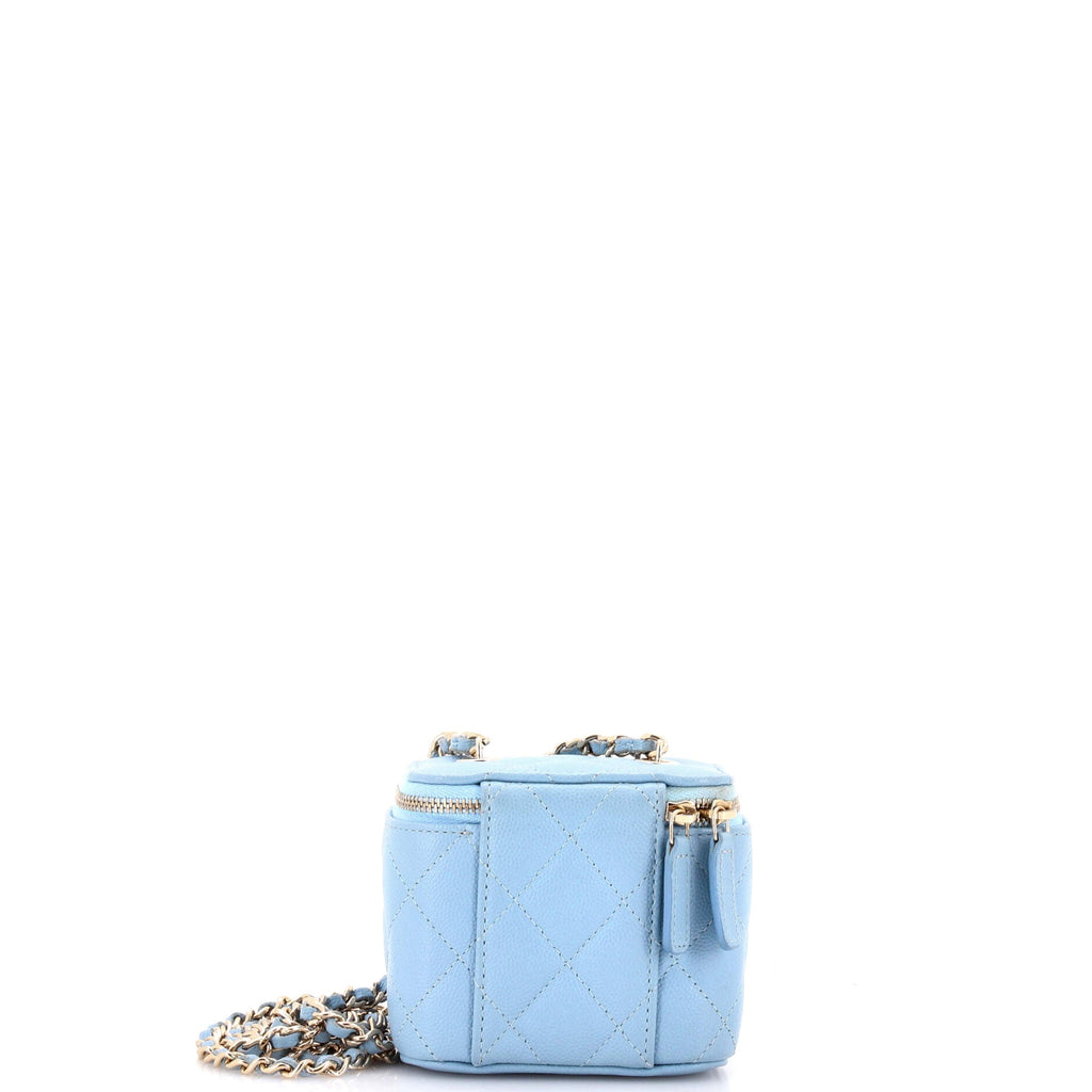 Classic Vanity Case with Chain Quilted Caviar Mini