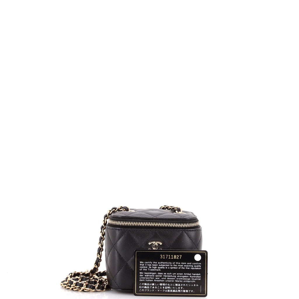 Classic Vanity Case with Chain Quilted Lambskin Mini